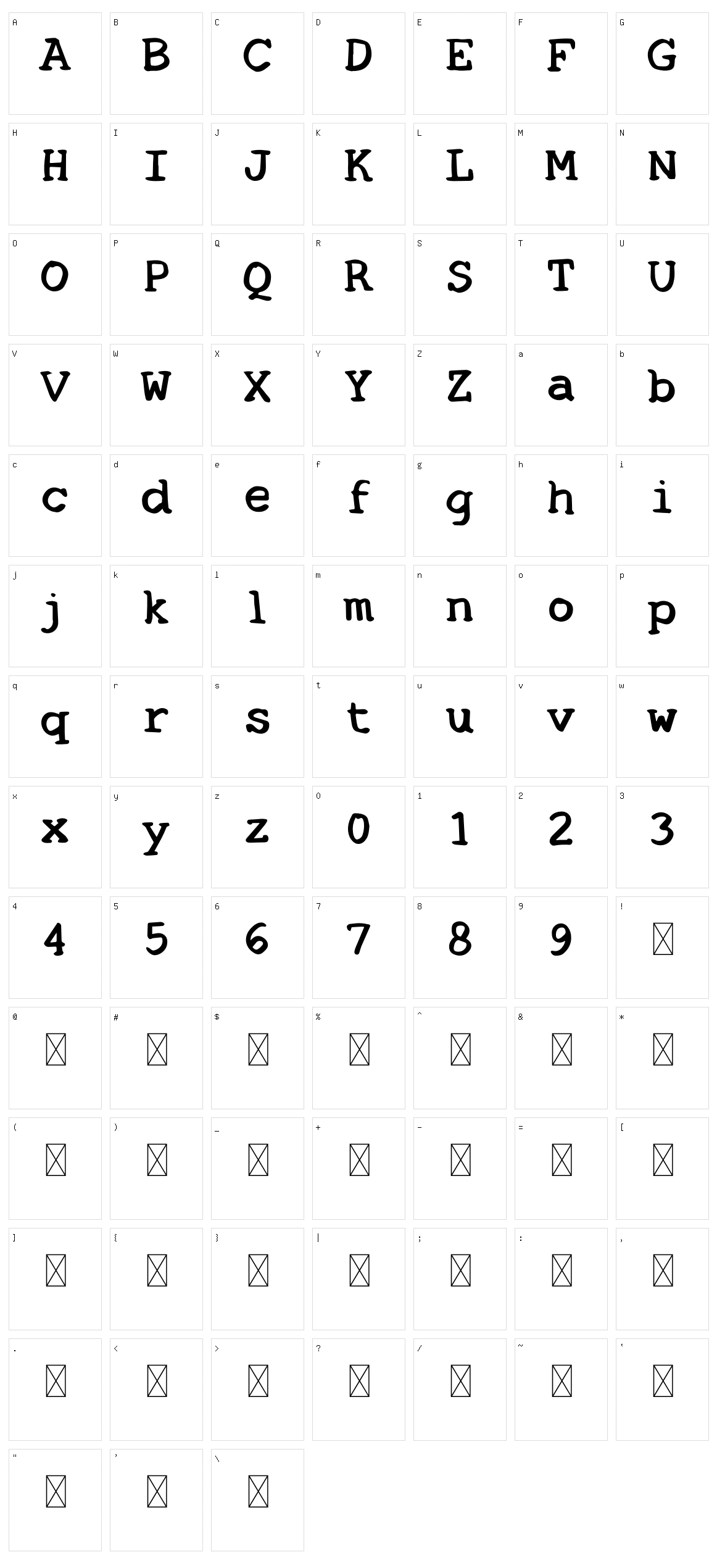 Hold Character Set