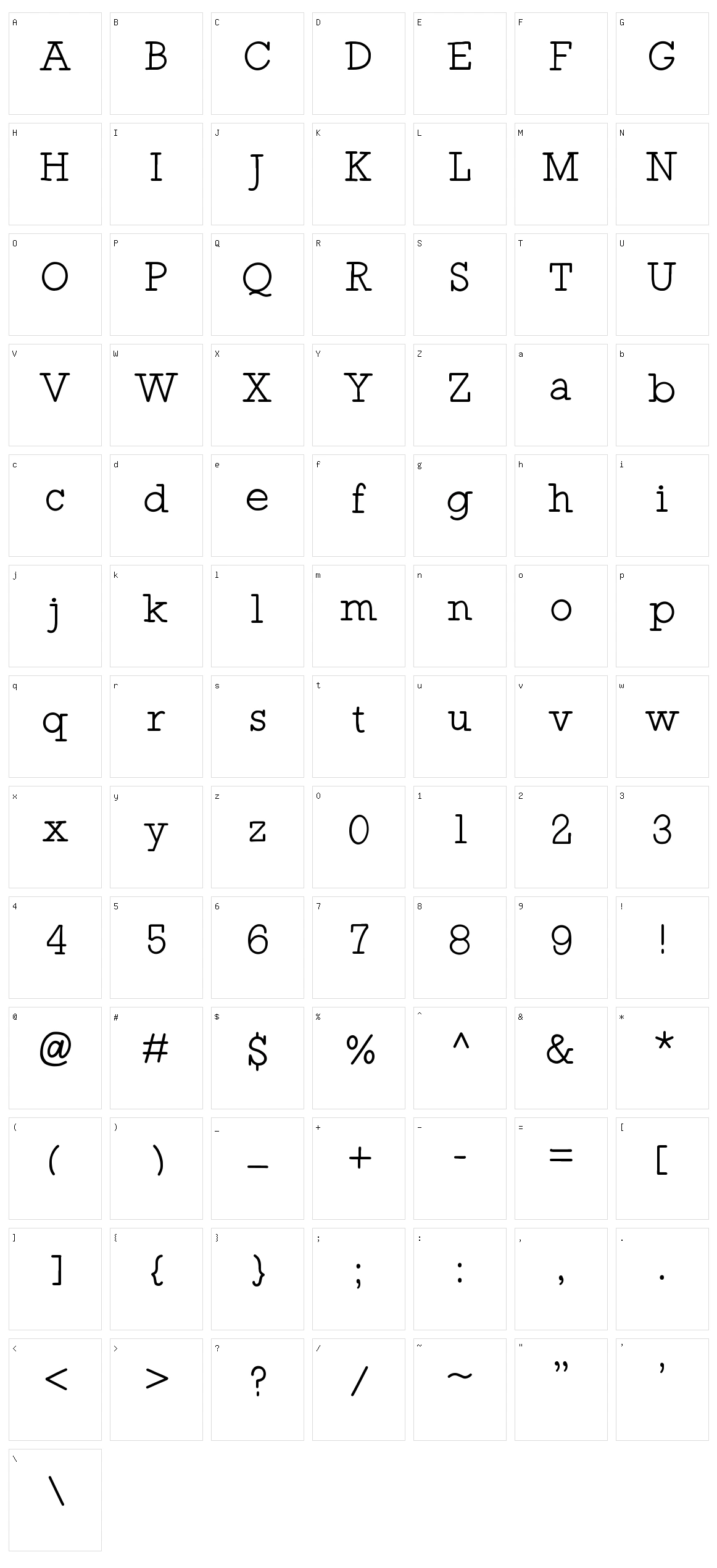 Hungry Charlie Serif Character Set