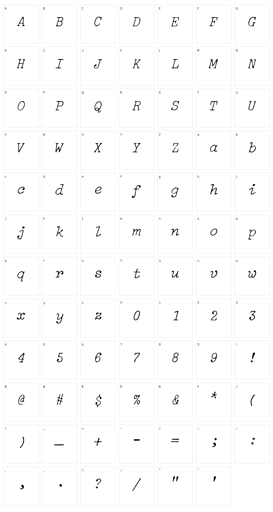 IBM Selectric Light Character Set