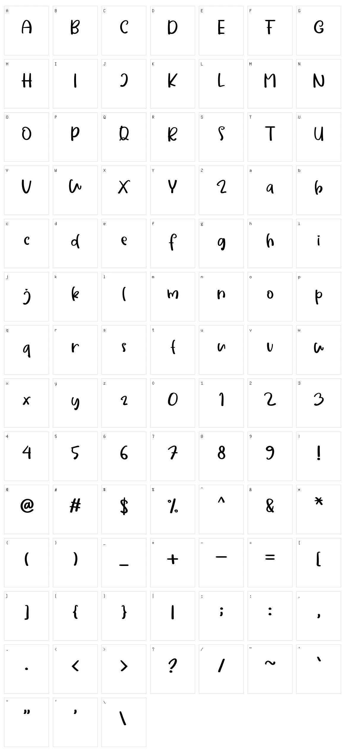 Galantine Character Set