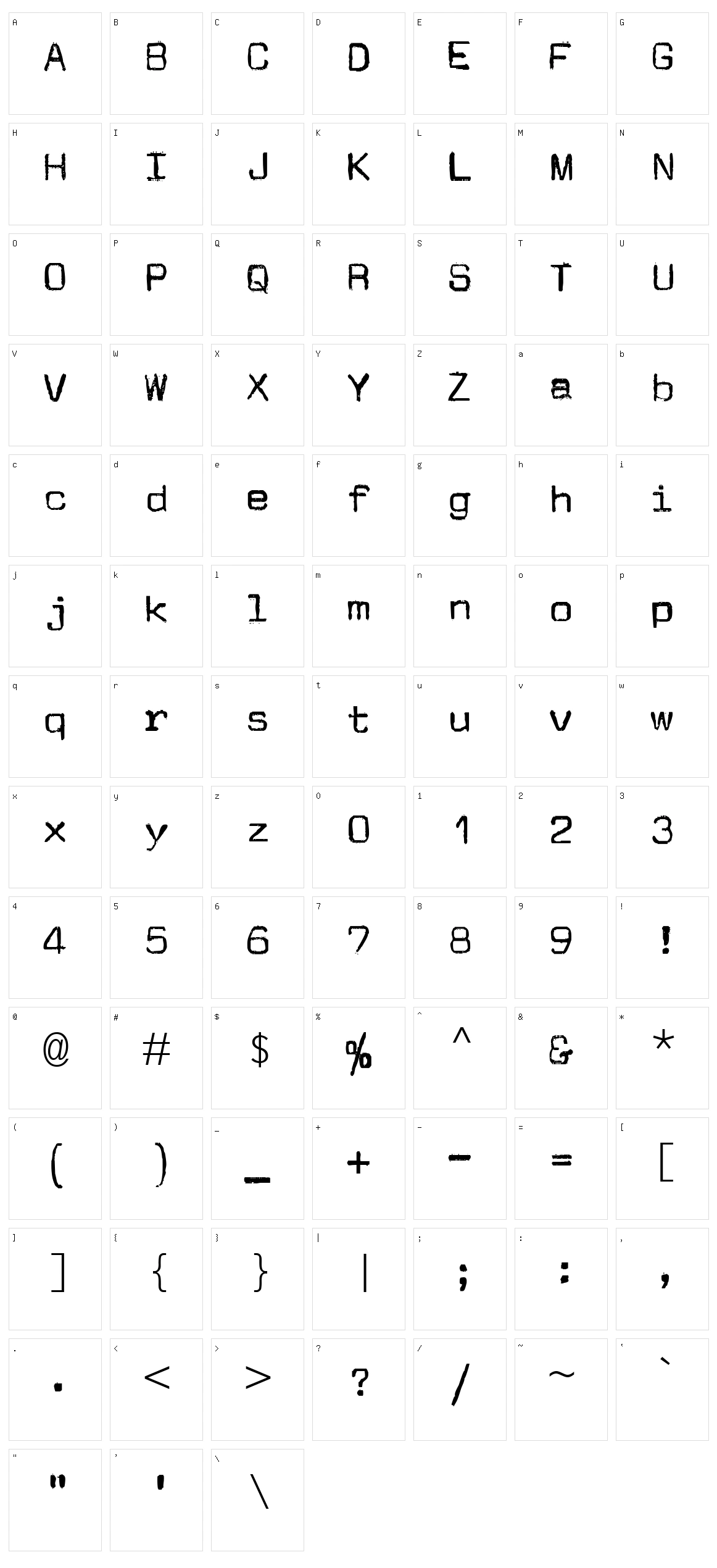 JM Letter Character Set