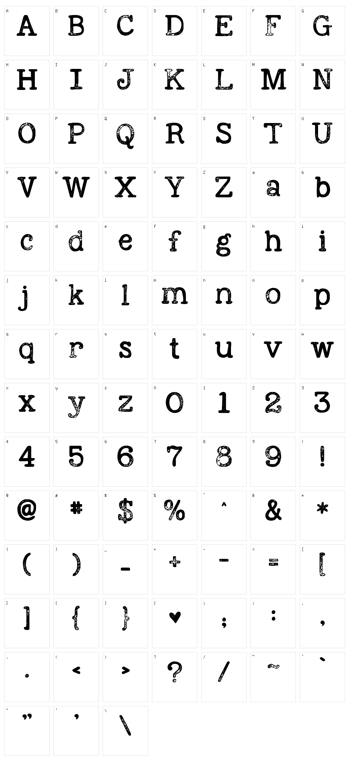KG Holocene Character Set
