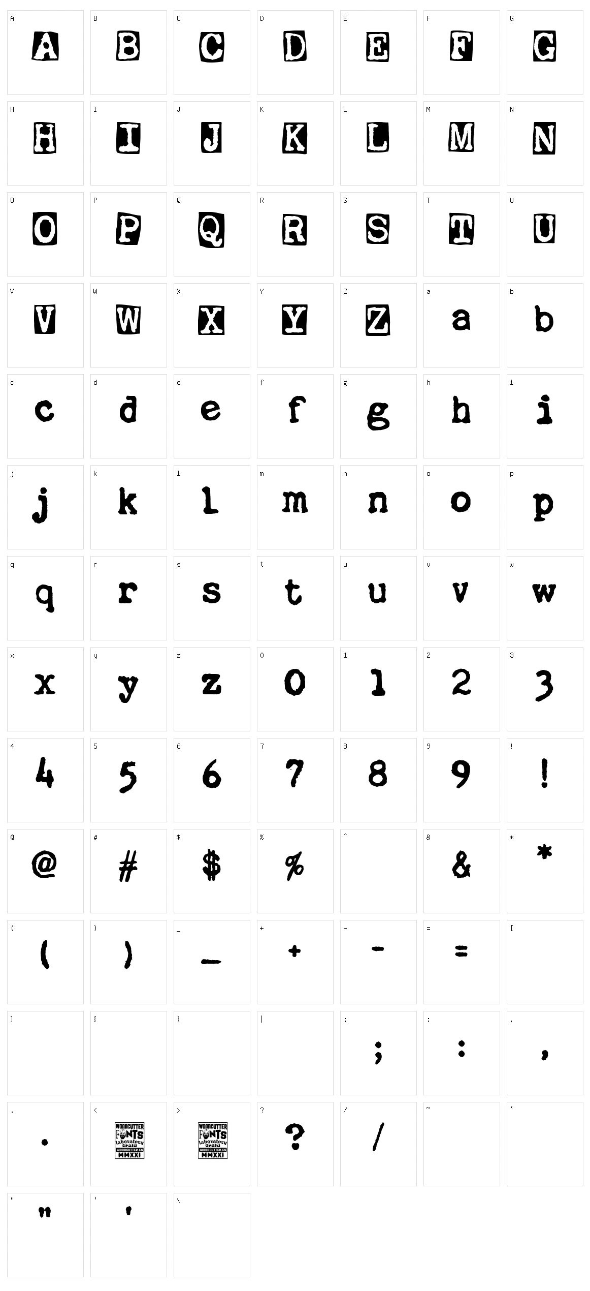 La Machine Company Character Set