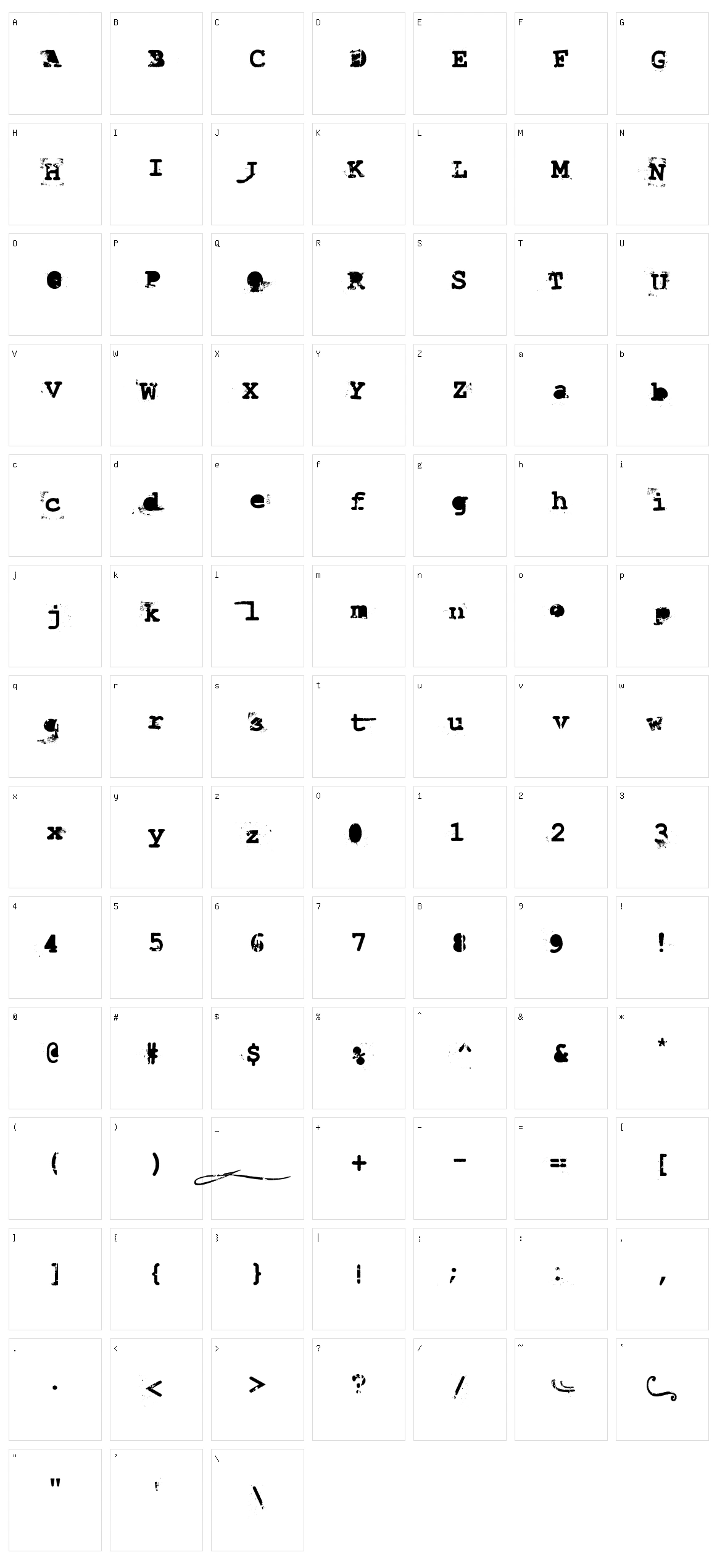 Last Draft Character Set