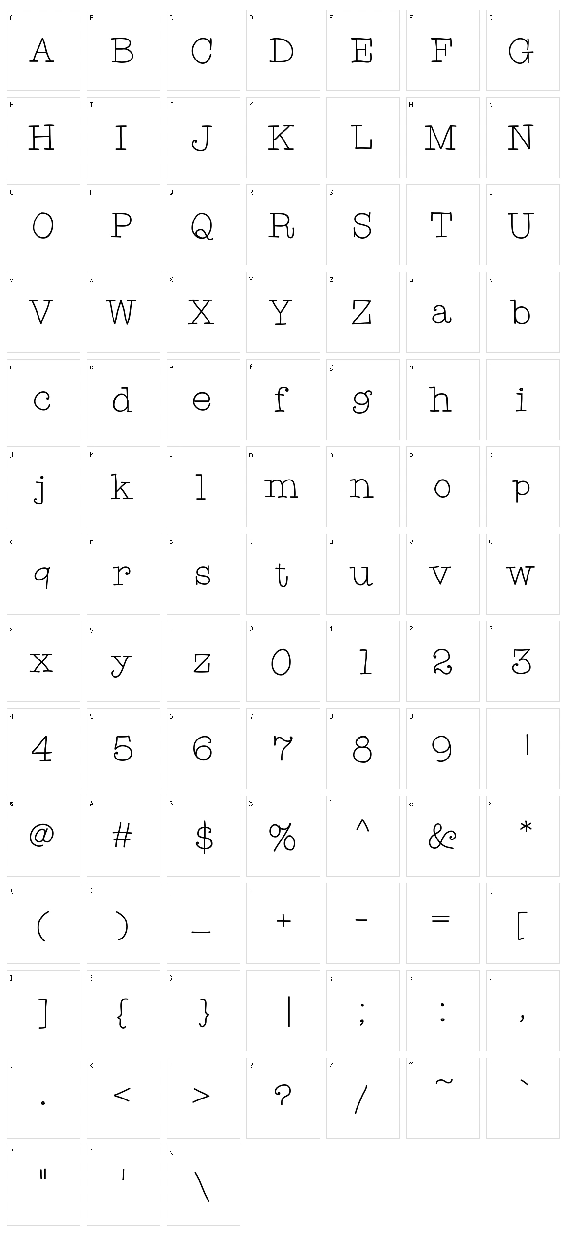 Limetart Character Set