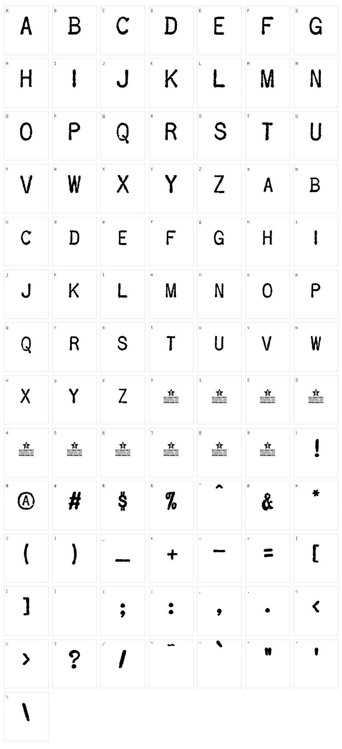 Old Type Character Set
