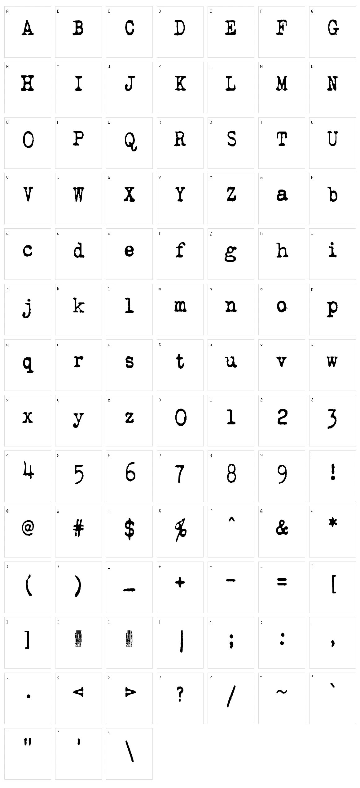 QWERTYpe Character Set