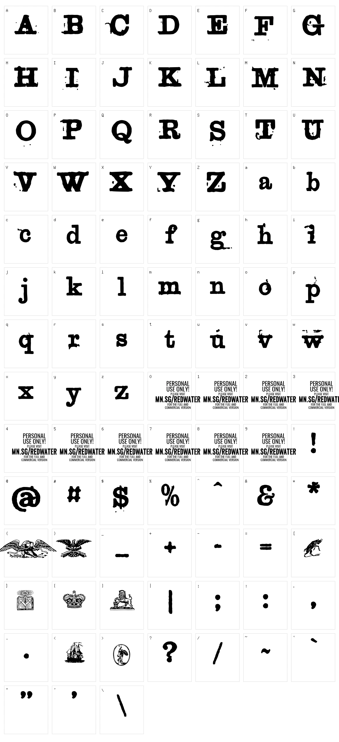 Redwater Banker Character Set