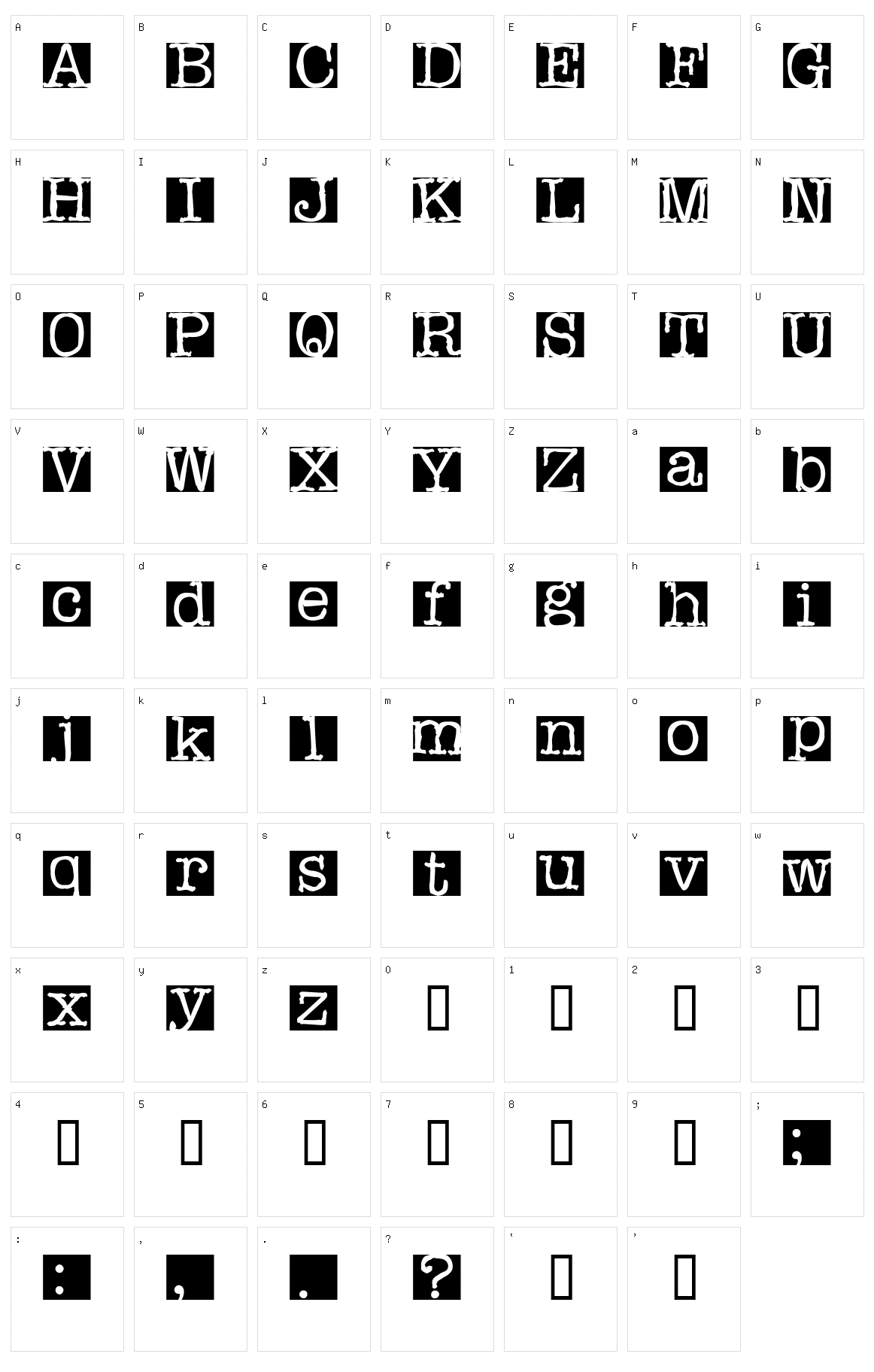 Rubberstamp Character Set