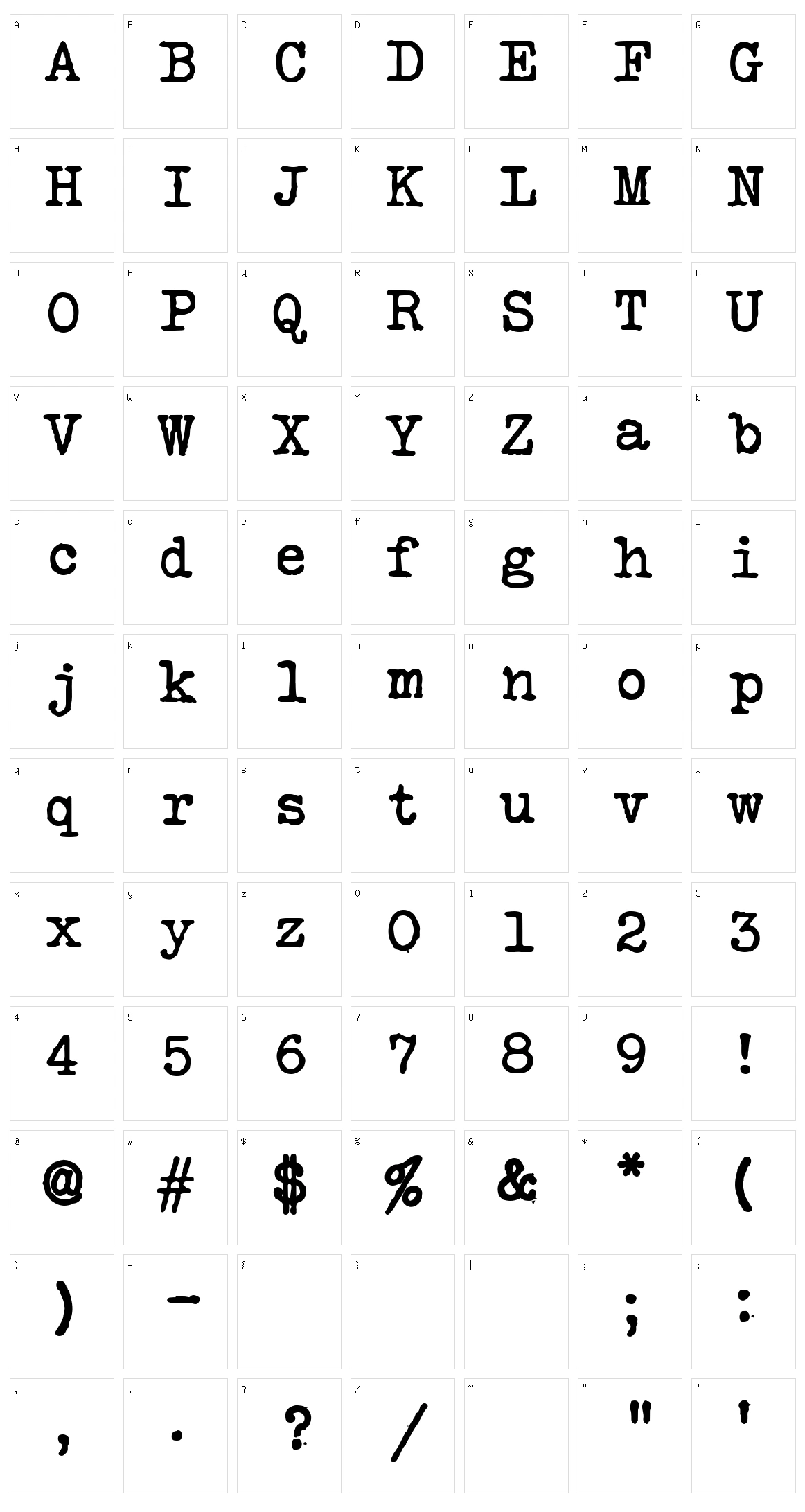 Silk Remington Character Set