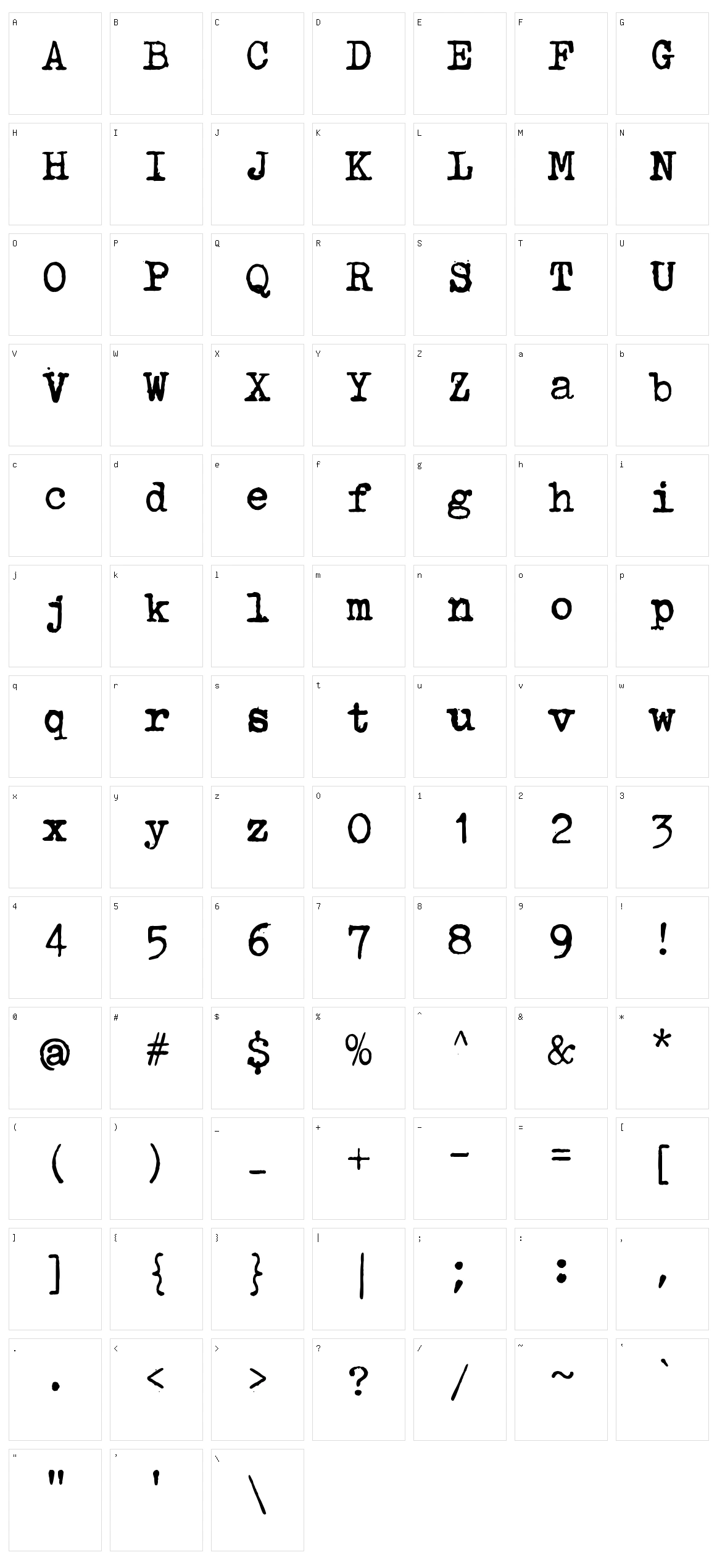 Tahyp-rahy-ter 22 Character Set