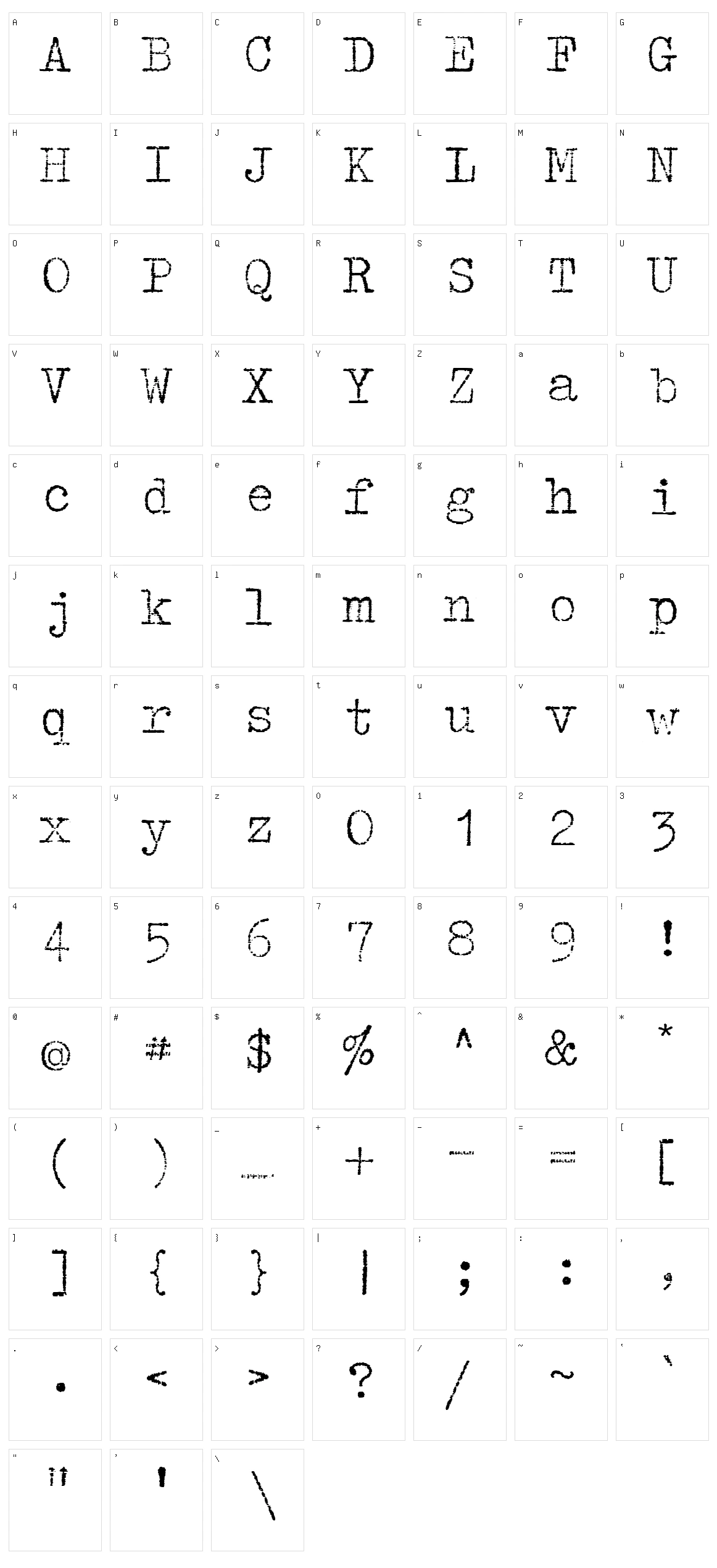 Tippa Character Set