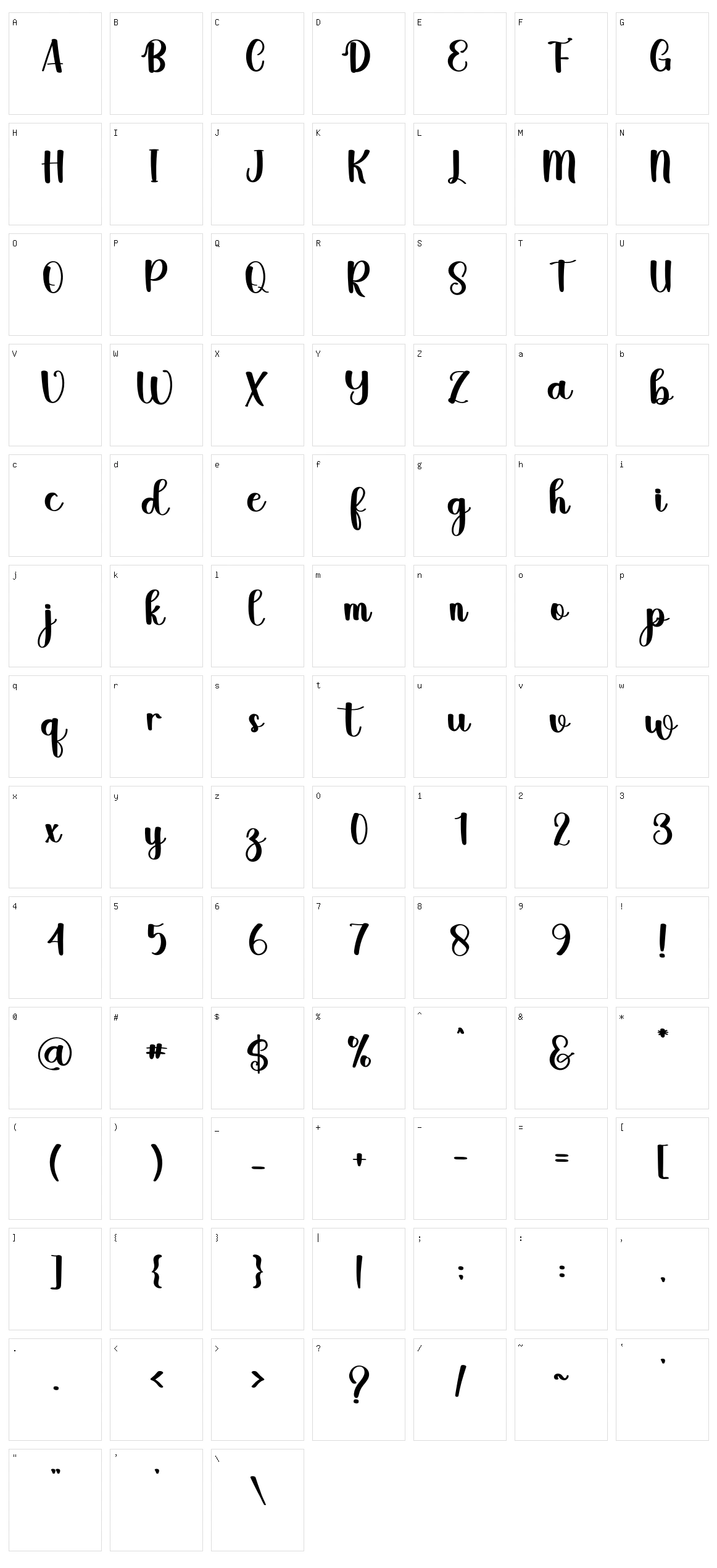 Sunday Character Set