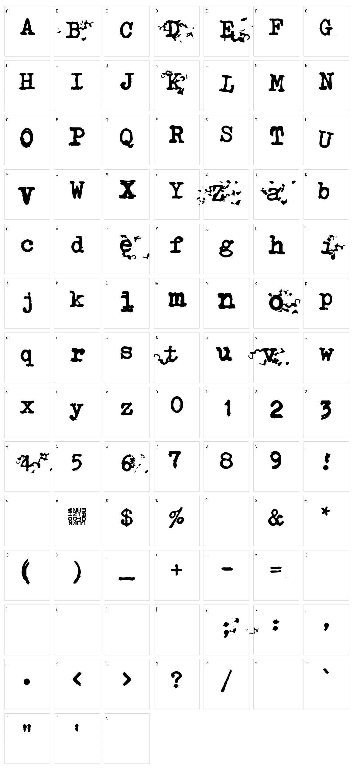 Typistys Character Set