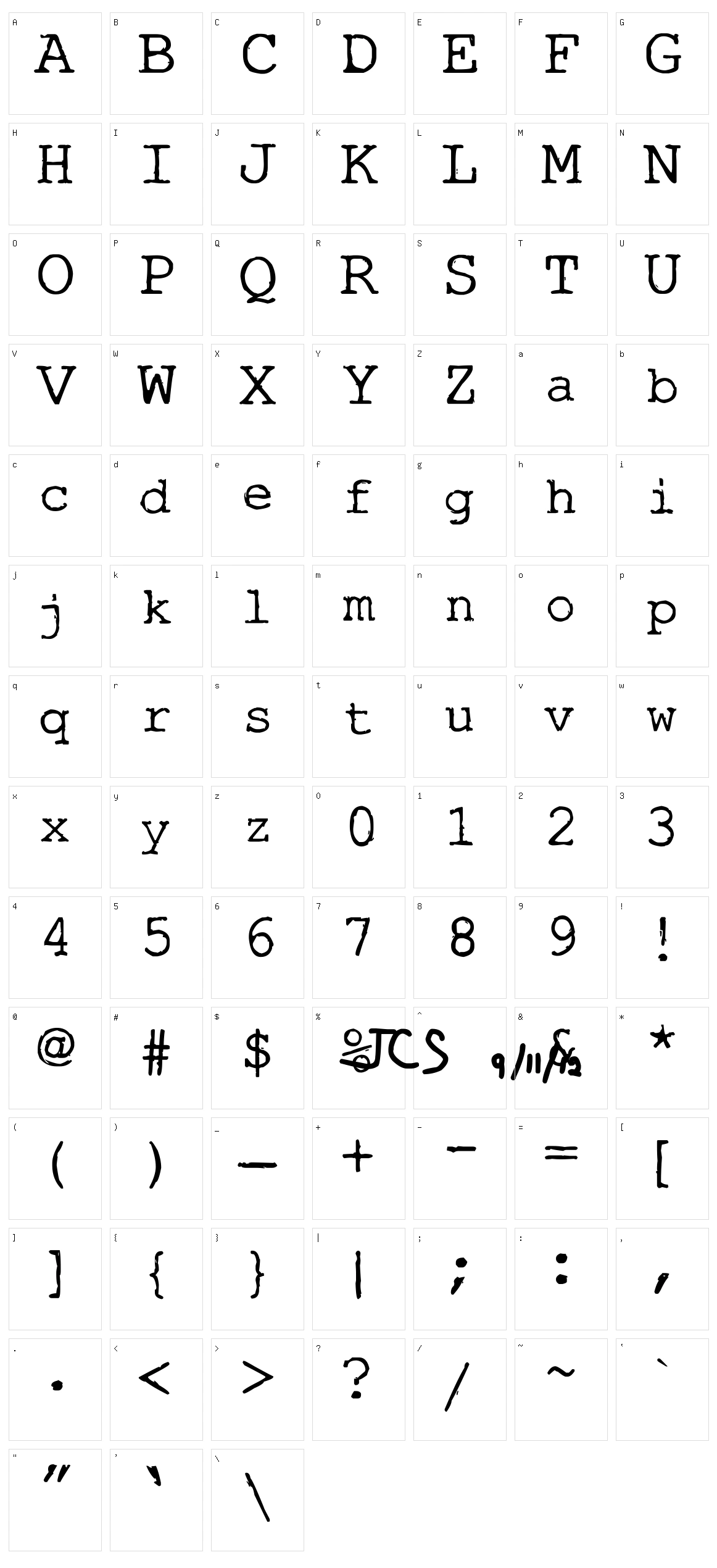 Typo Character Set