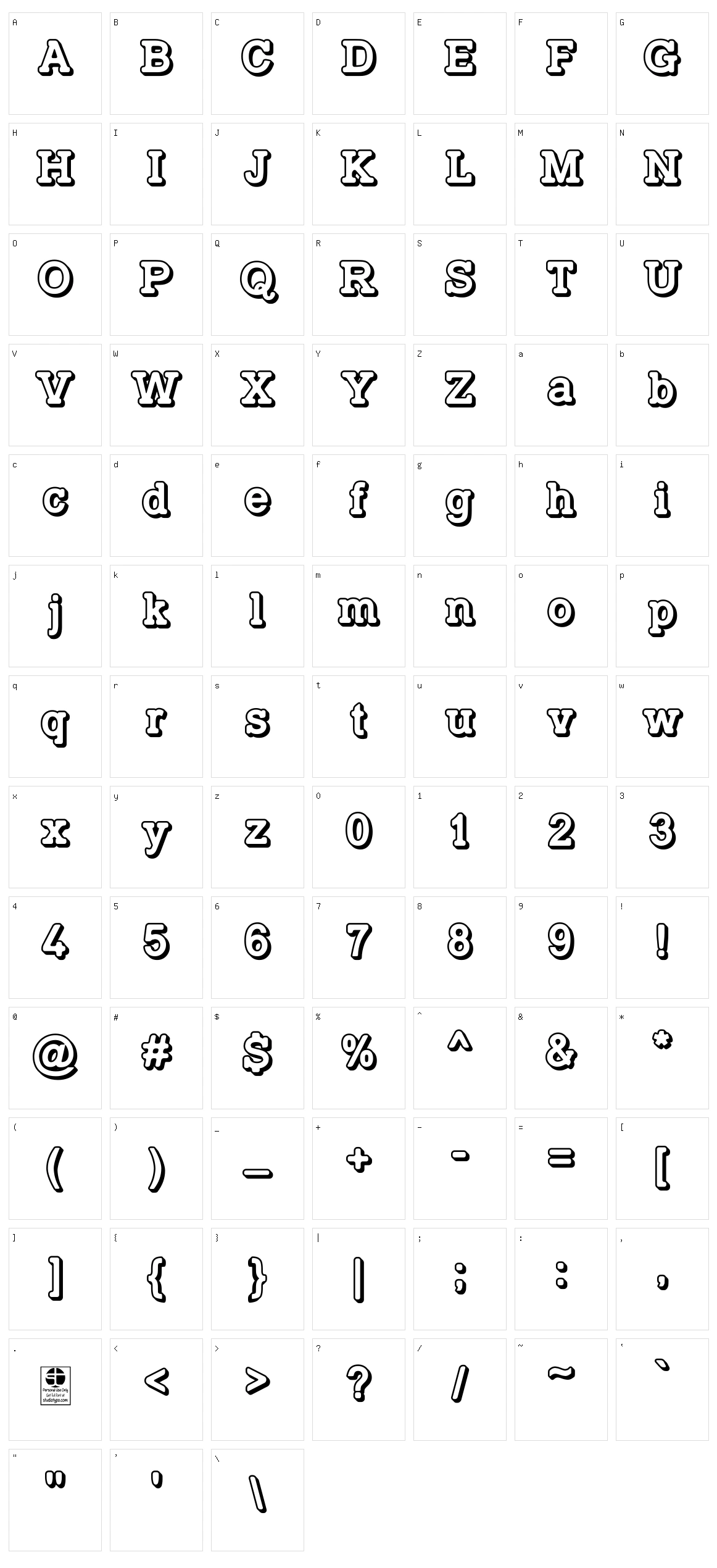 Typo Slab Irregular Character Set