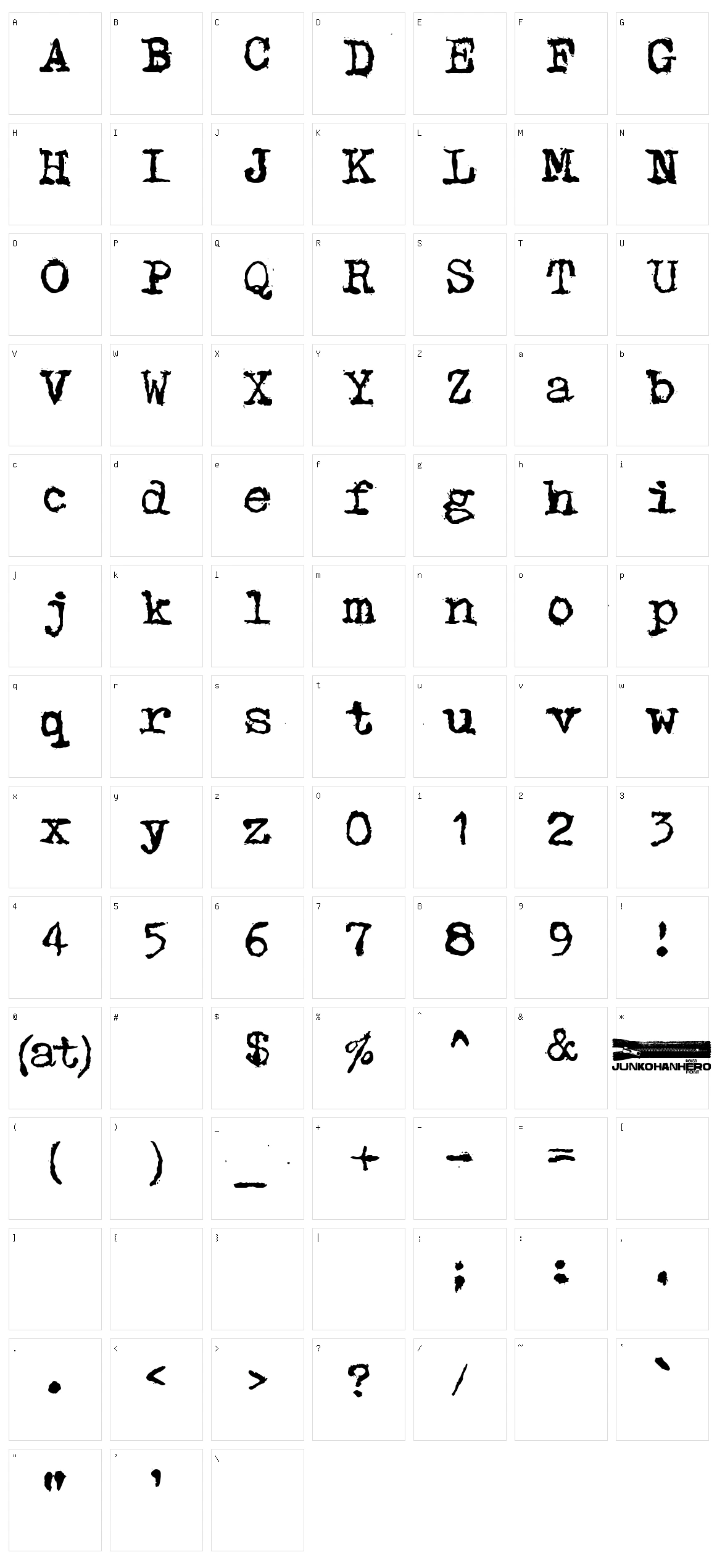 Typpea Character Set