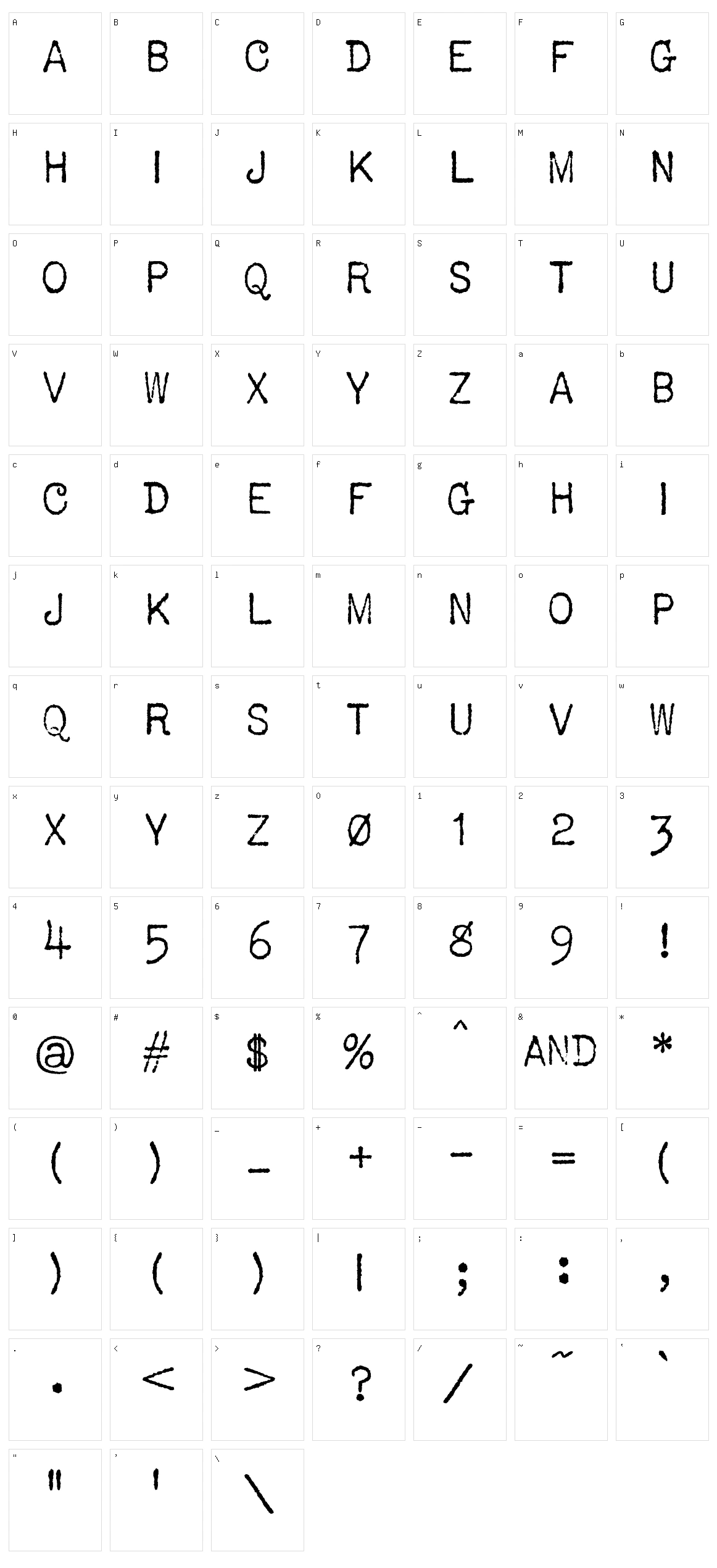 USIS 1949 Character Set