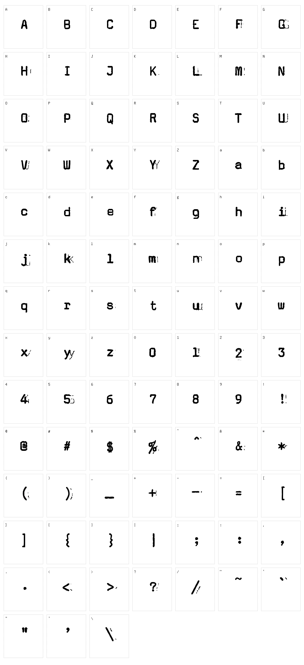 zai Olivetti Hispano Pluma 22 Typewriter Character Set