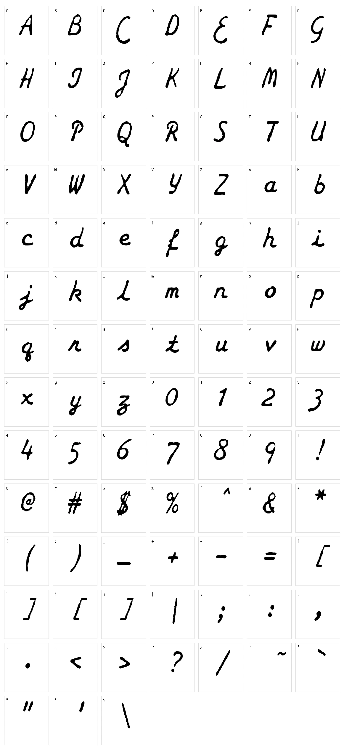zai Smith-Corona Galaxie Typewriter Character Set