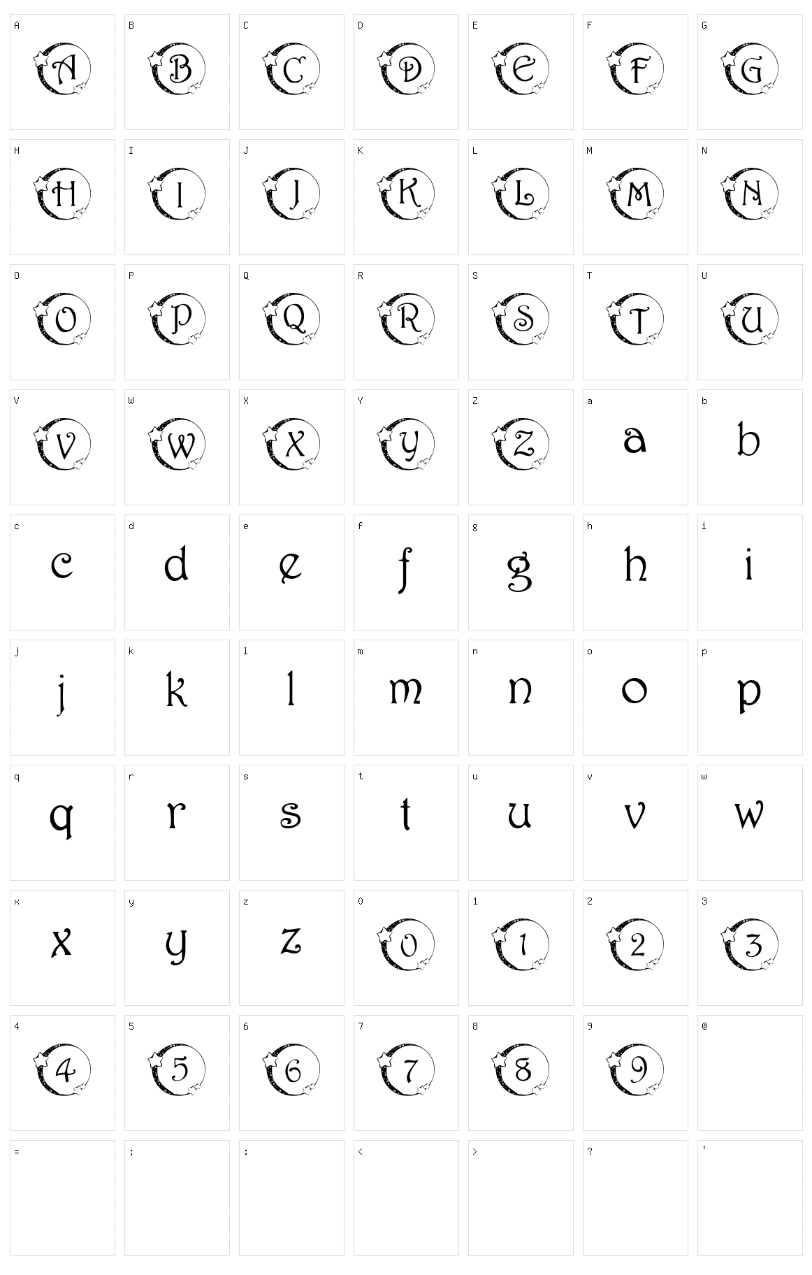 101! Star Lit Character Set