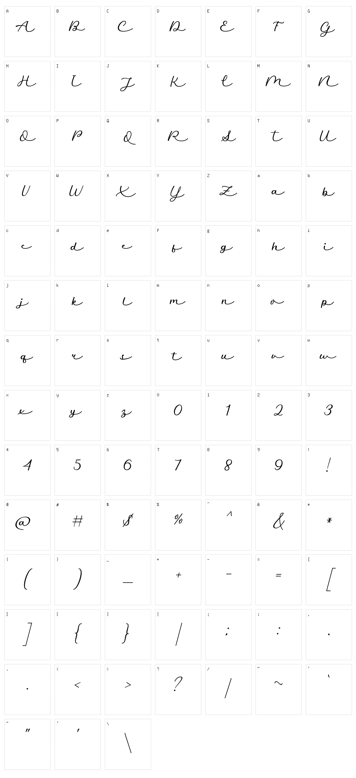 Auckland Signature Character Set