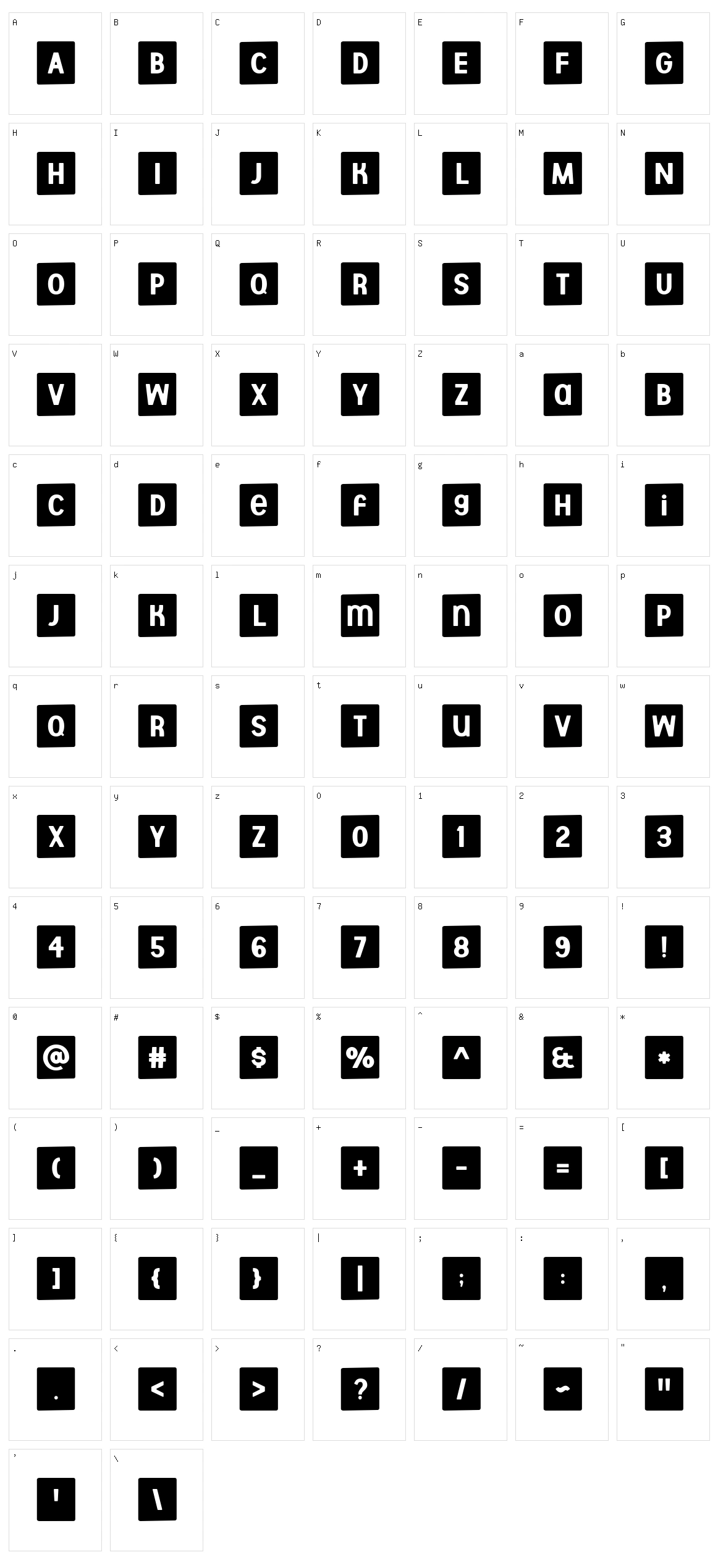 Aberforth Tiles Character Set