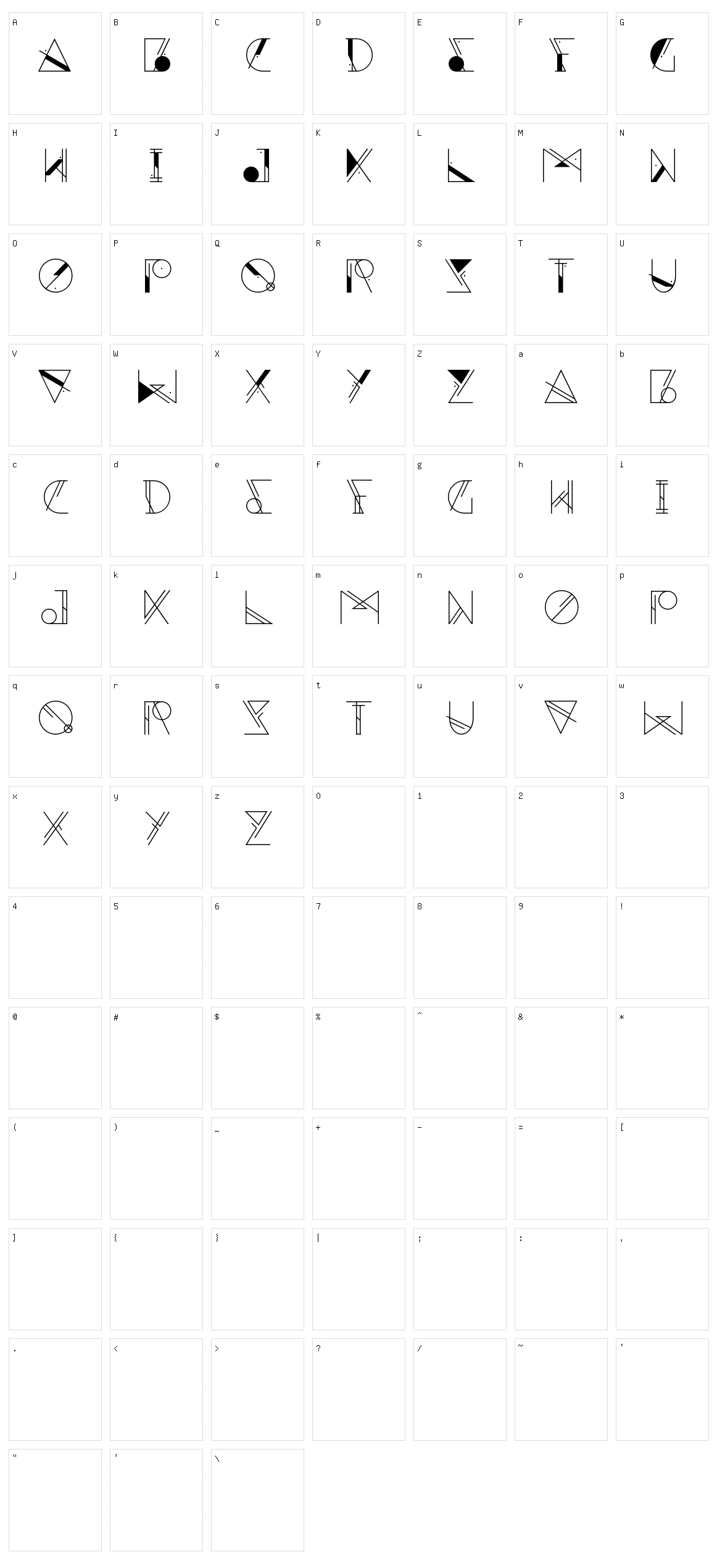 Aesthetika Character Set