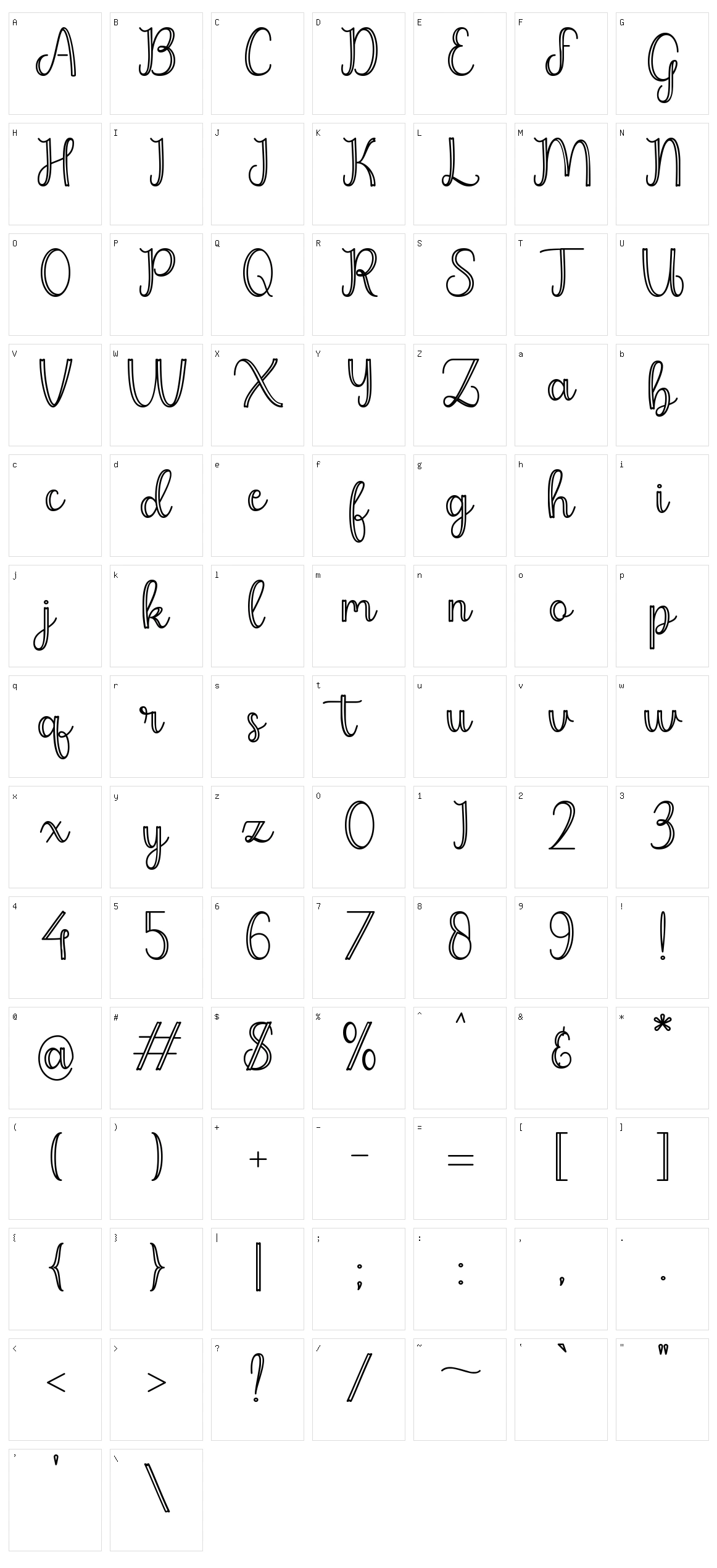 Nathalia Character Set