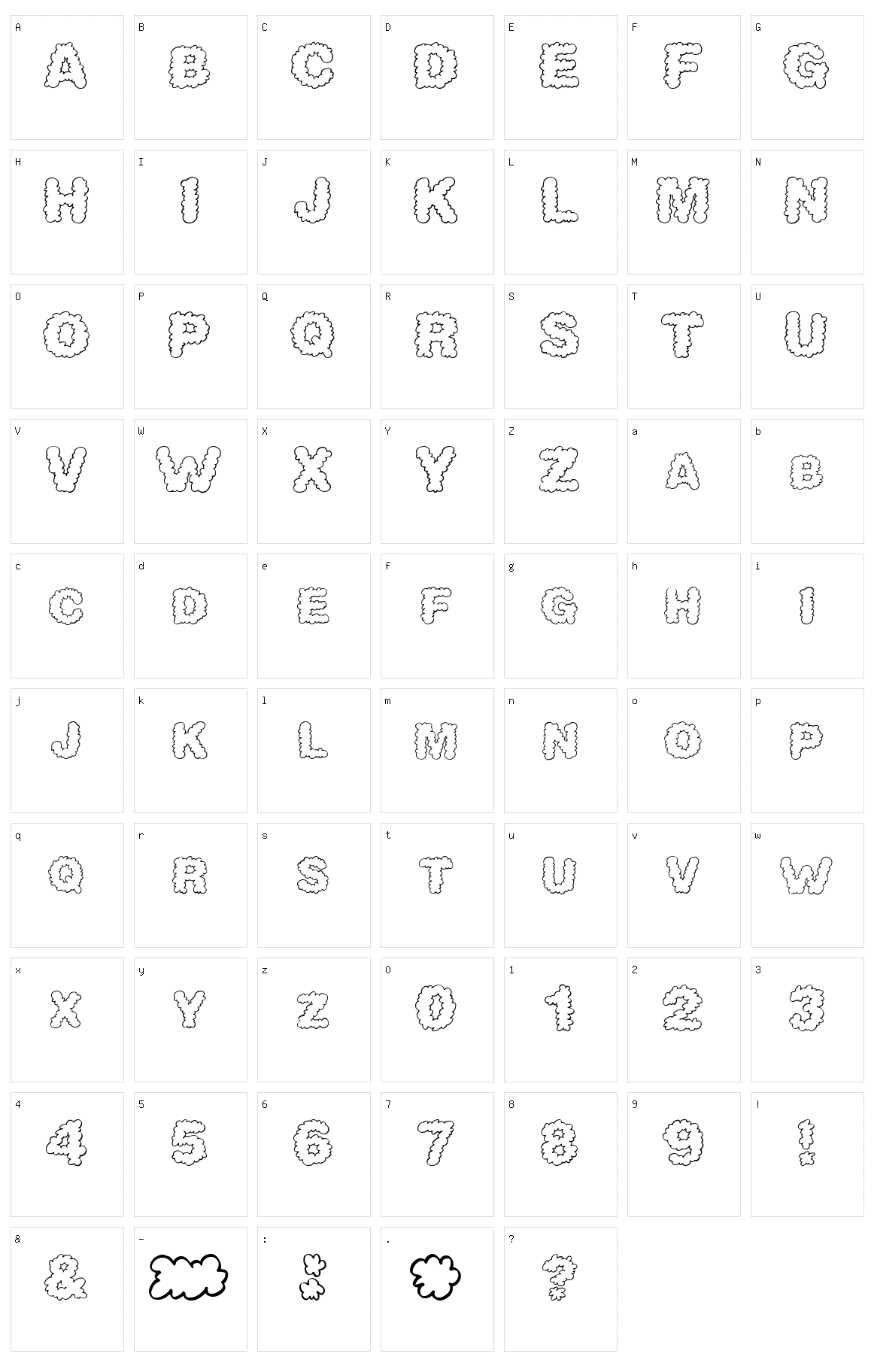 Alpha Clouds Character Set