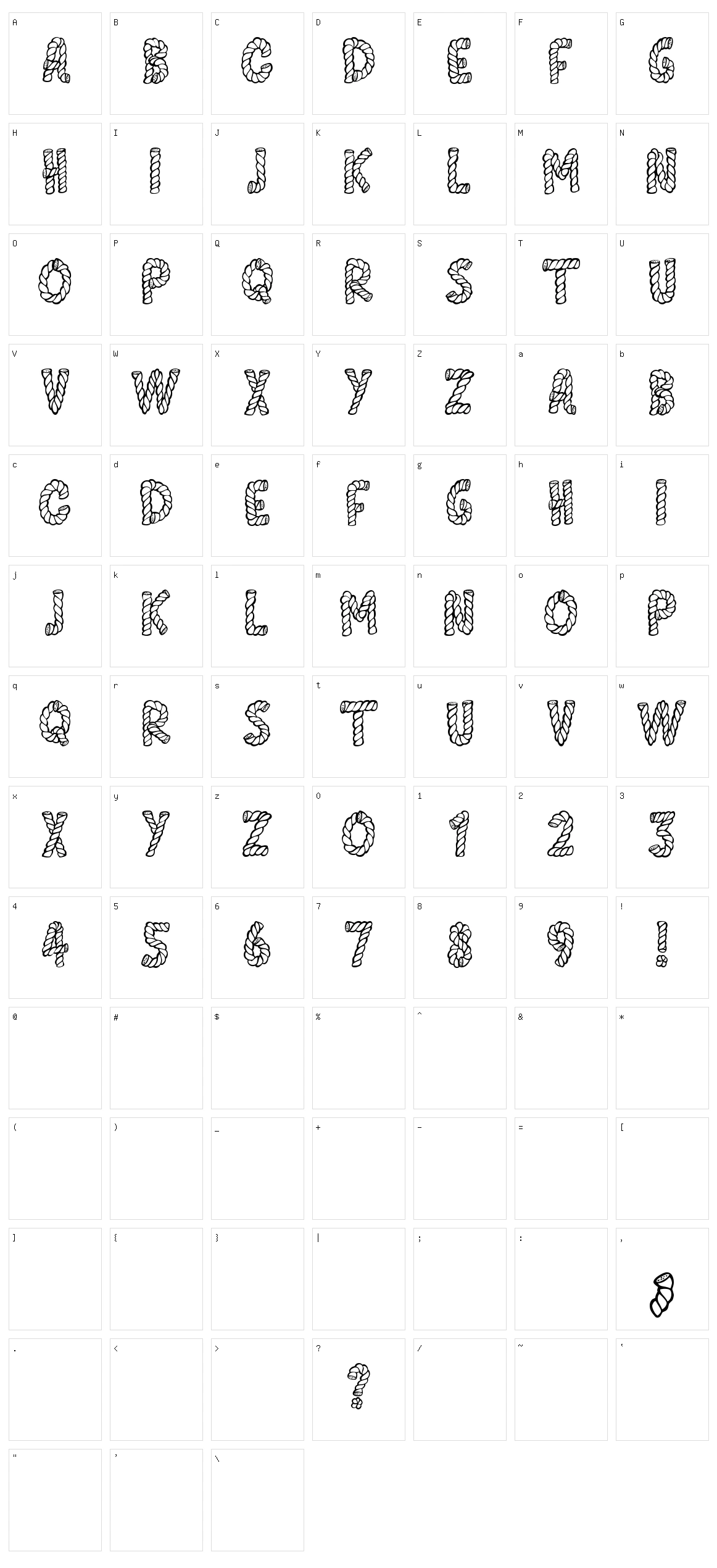 Alpha Rope Character Set