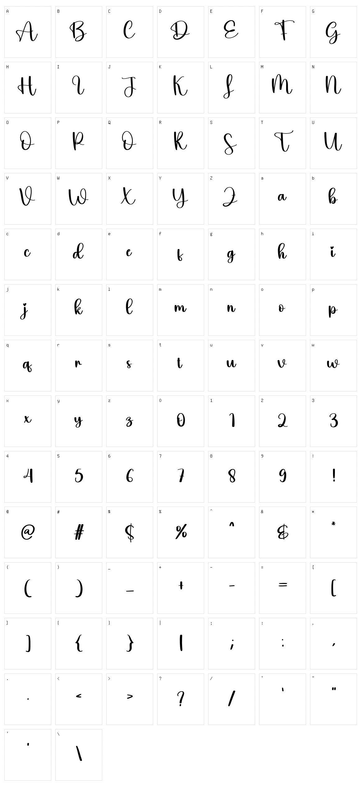 Airy Character Set