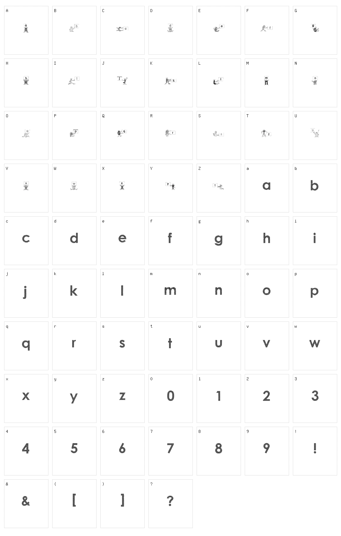 Alphabet Headdy Character Set
