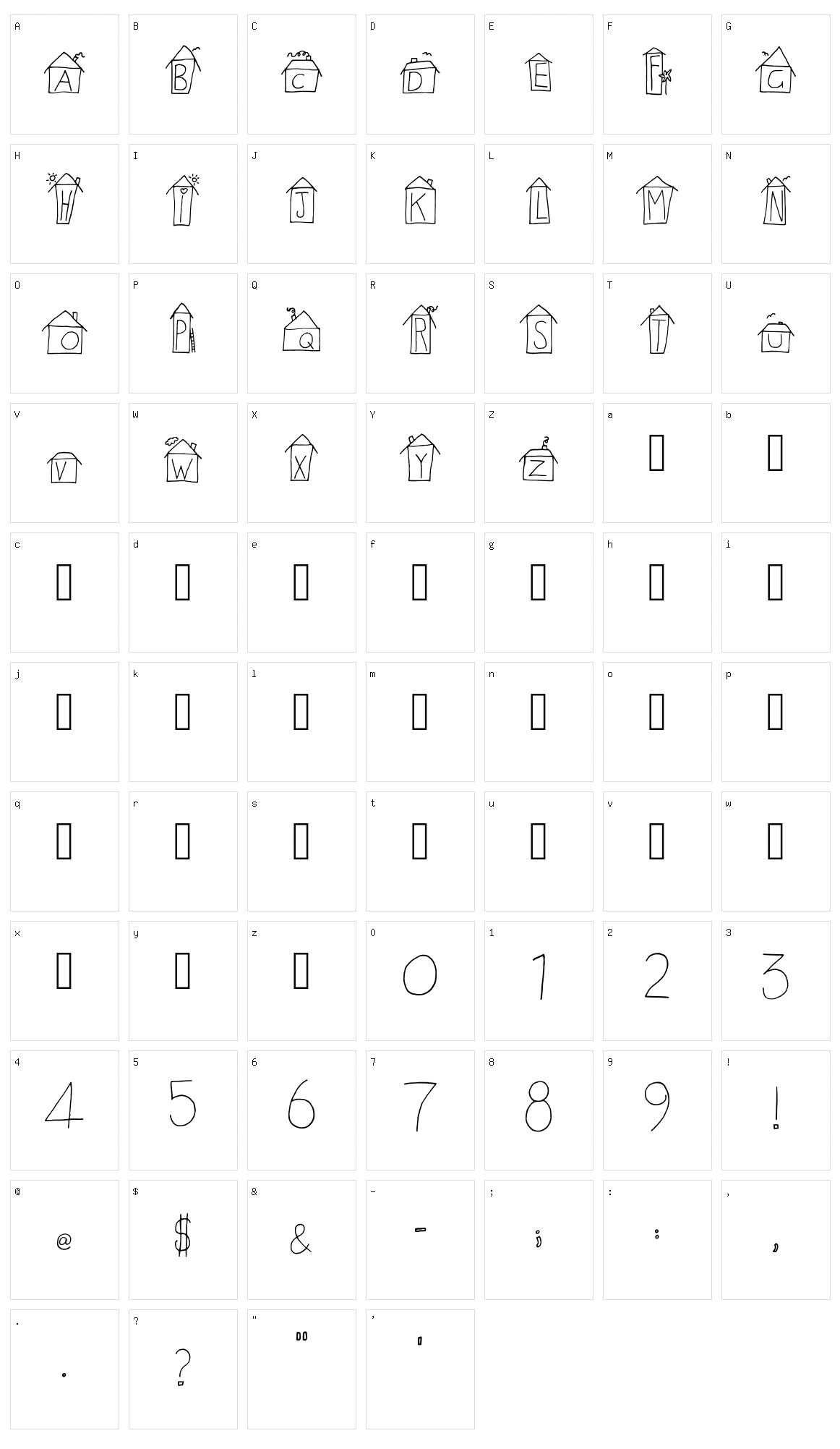 Alphabet Houses Character Set