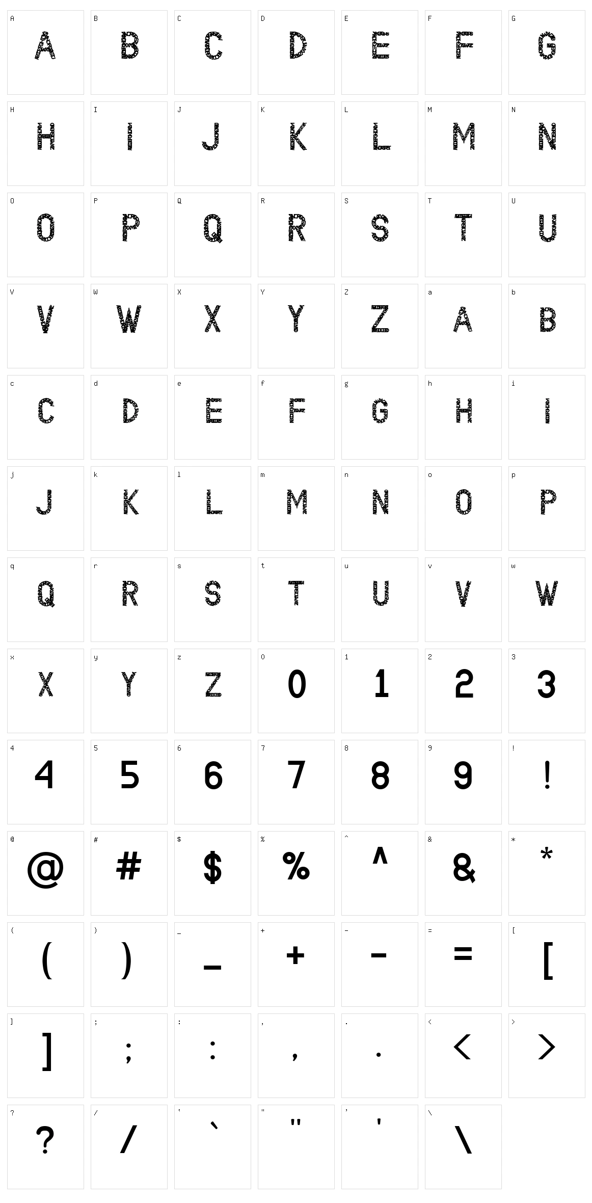 Alphabeth Character Set