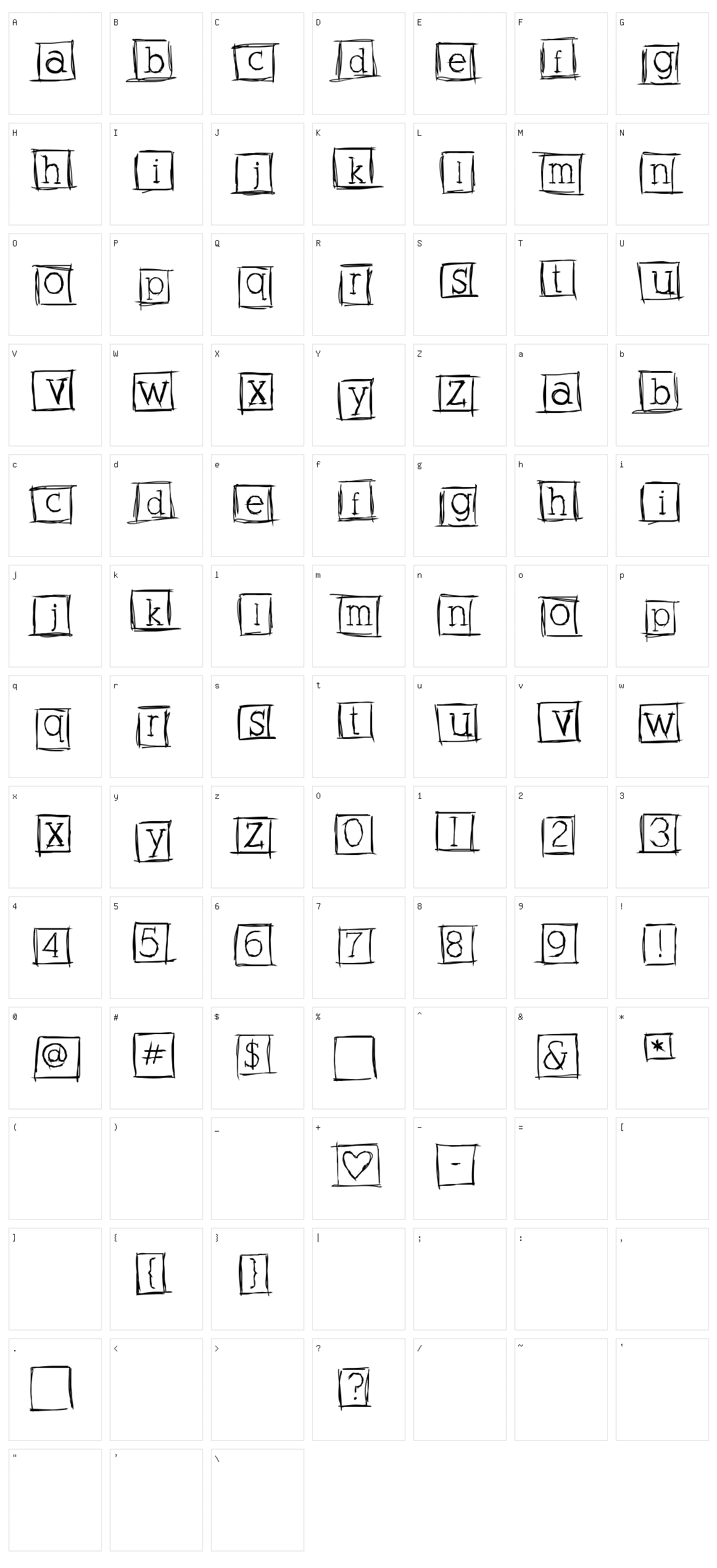 Alphabits Squared Character Set