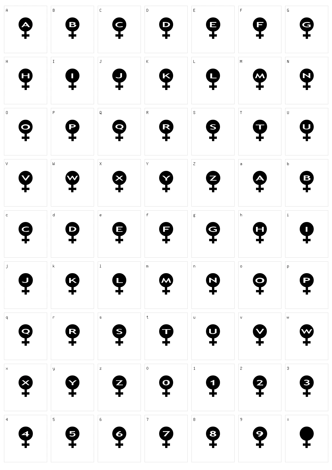 AlphaShapes female Character Set
