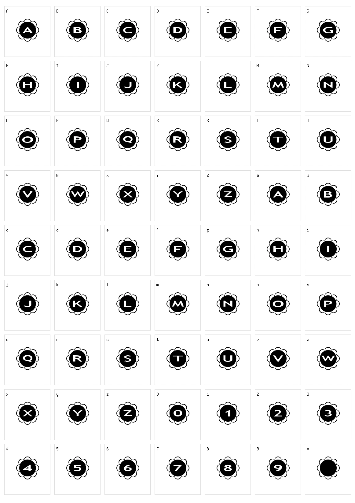 AlphaShapes flowers Character Set