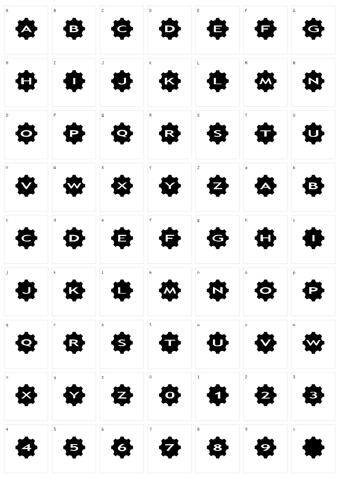 AlphaShapes Gears 3 Character Set