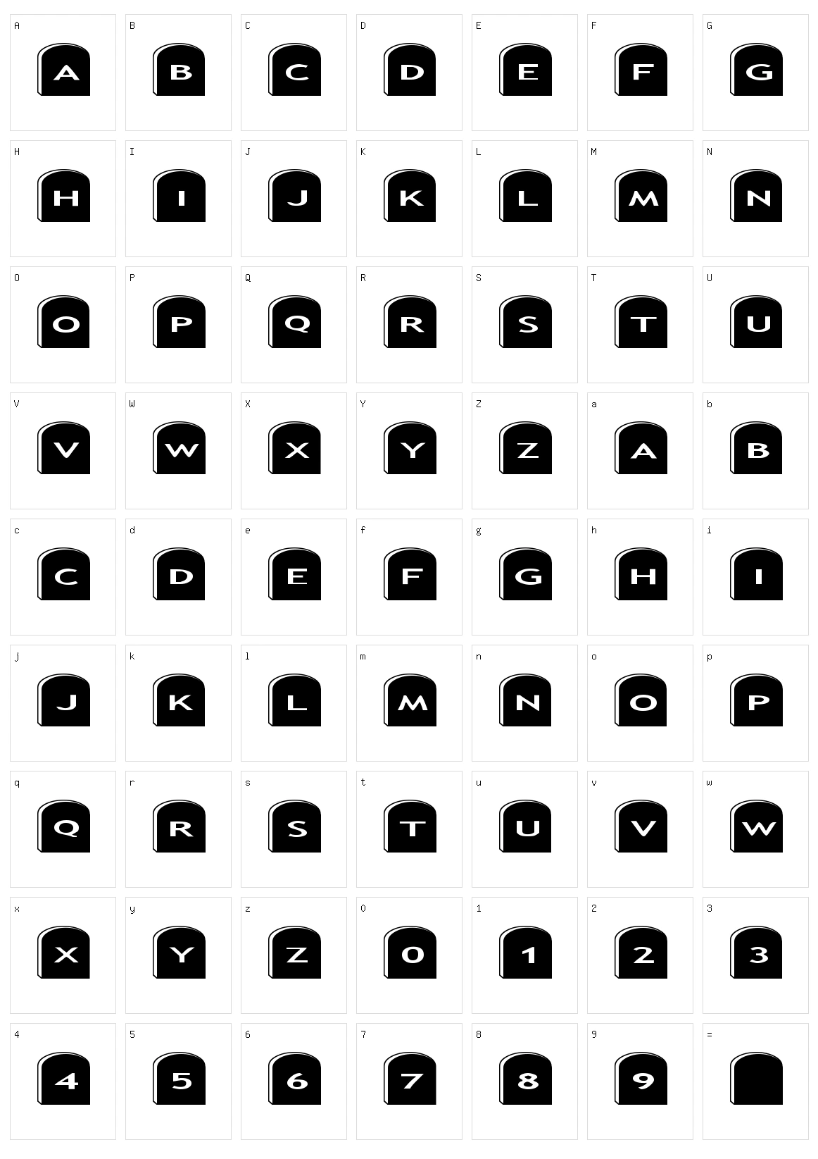 AlphaShapes gravestones 2 Character Set