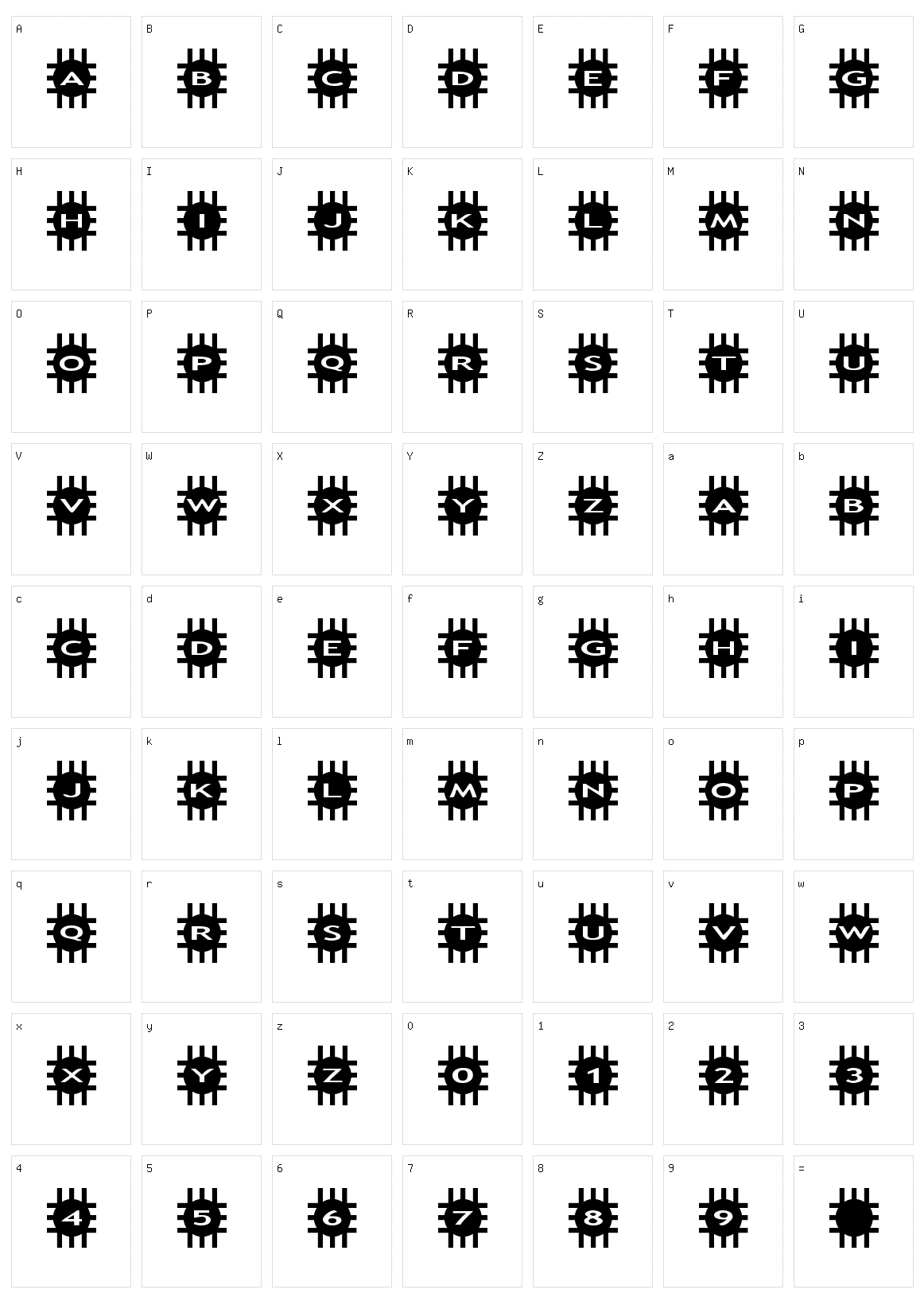 AlphaShapes grids Character Set