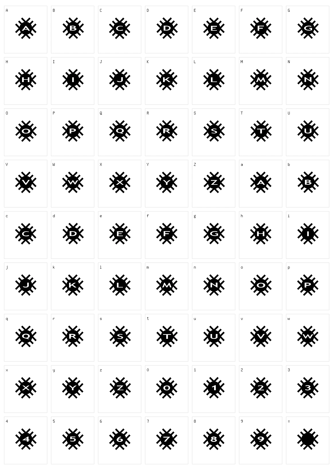 AlphaShapes grids 2 Character Set