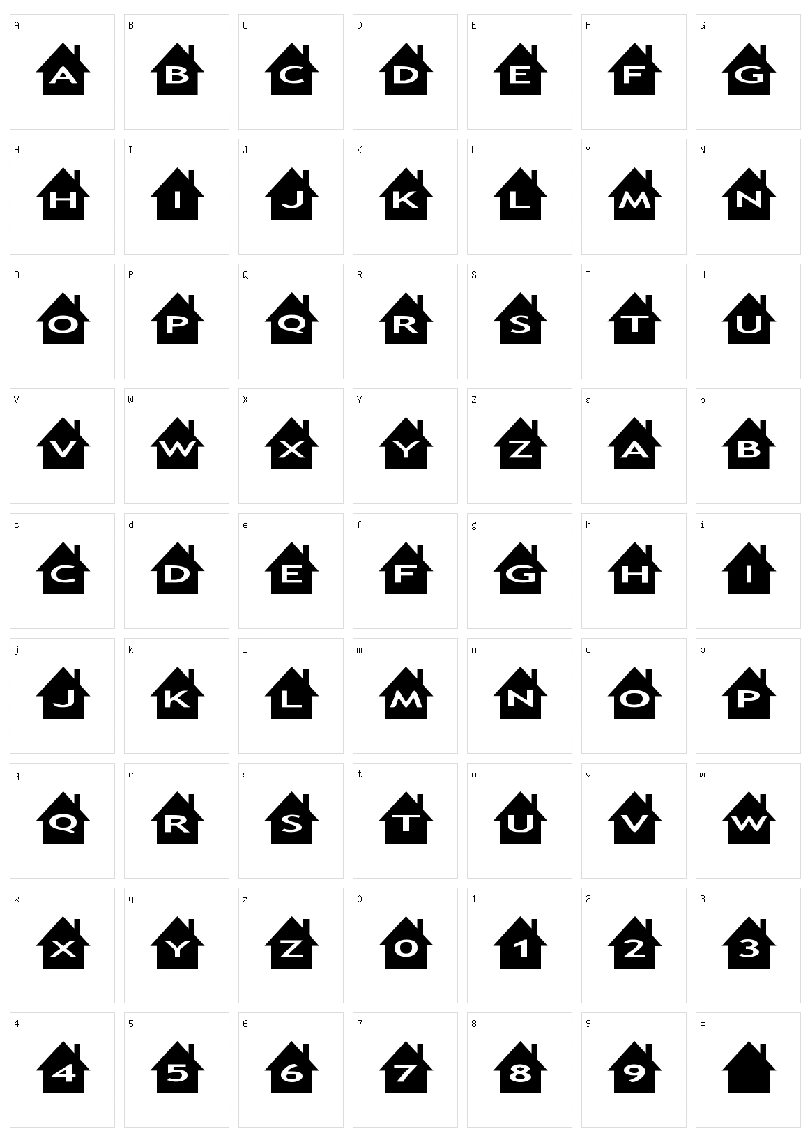 AlphaShapes houses Character Set