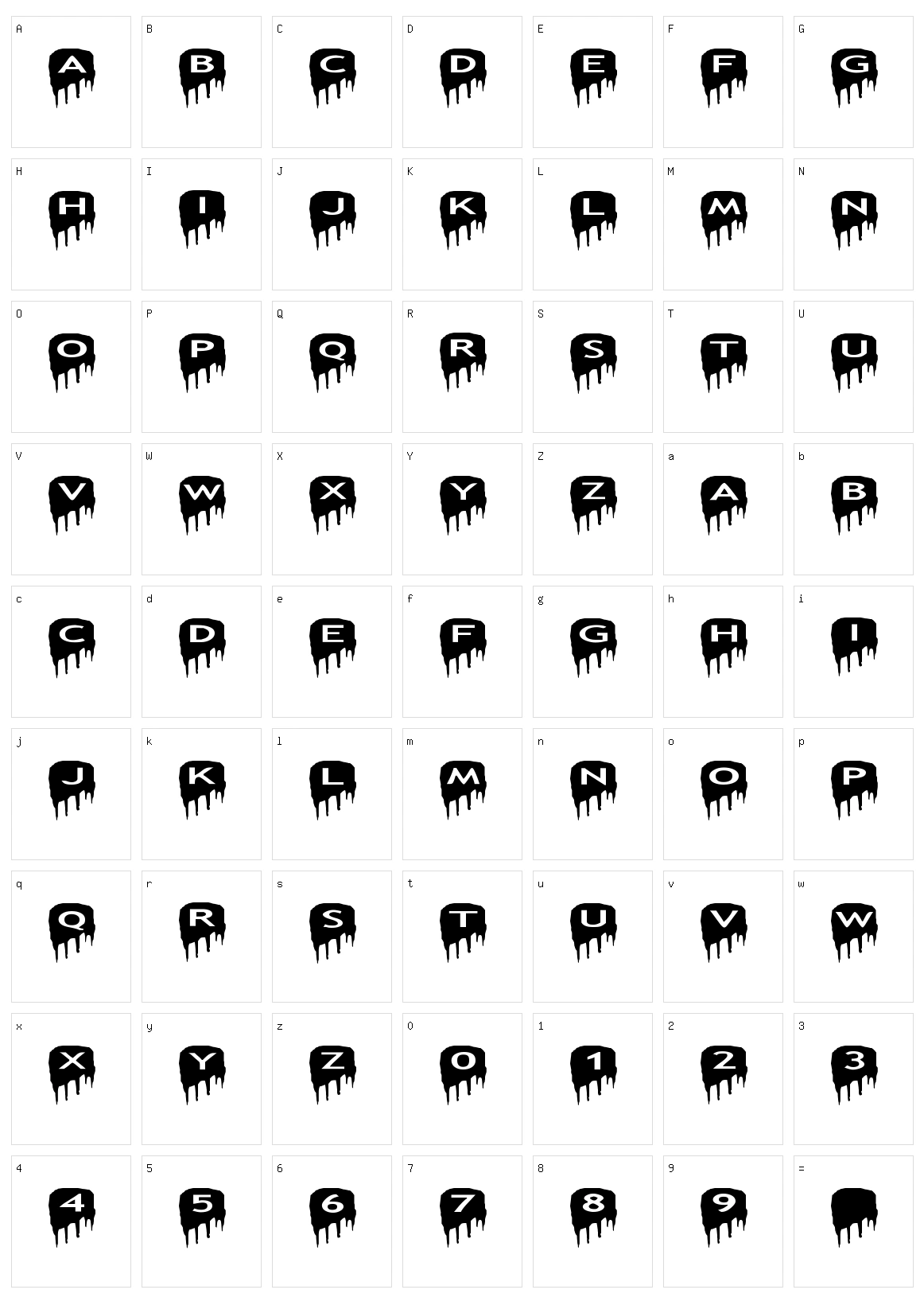AlphaShapes meltdowns Character Set