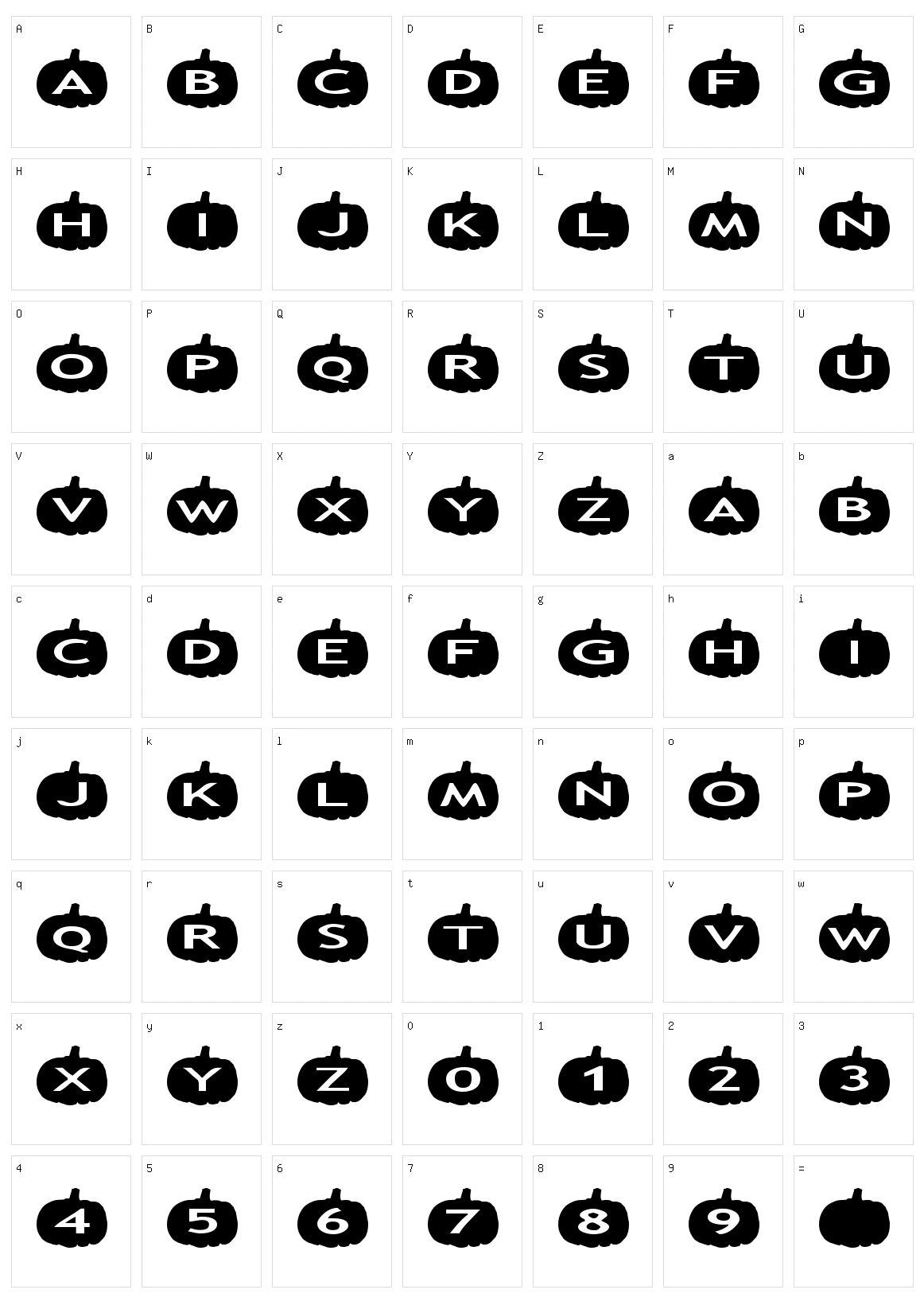 AlphaShapes pumpkins Character Set