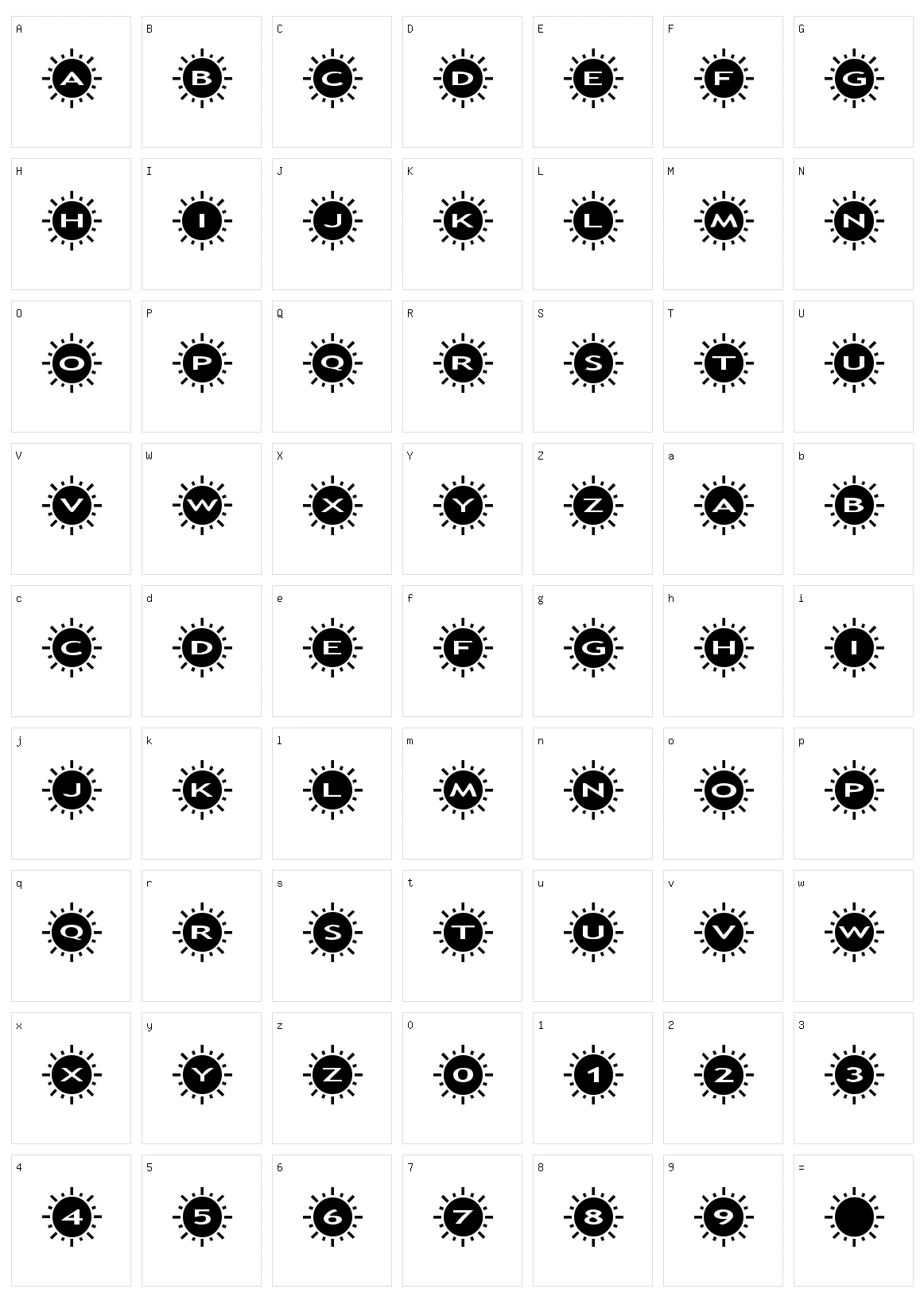 AlphaShapes Sunshine 2 Character Set