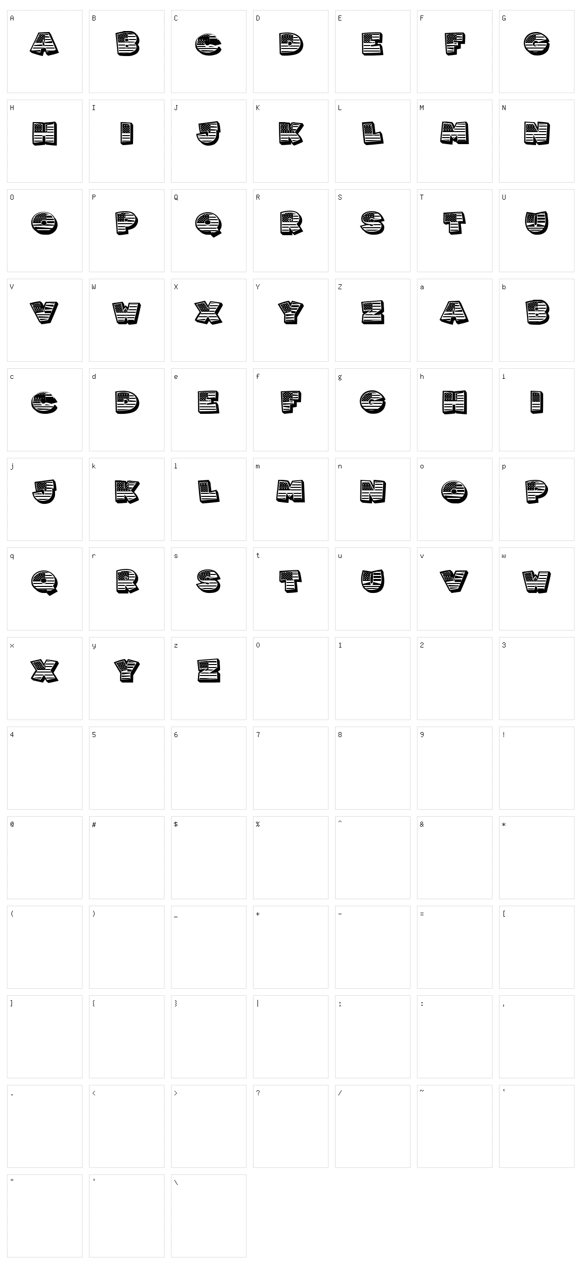 Americans Character Set