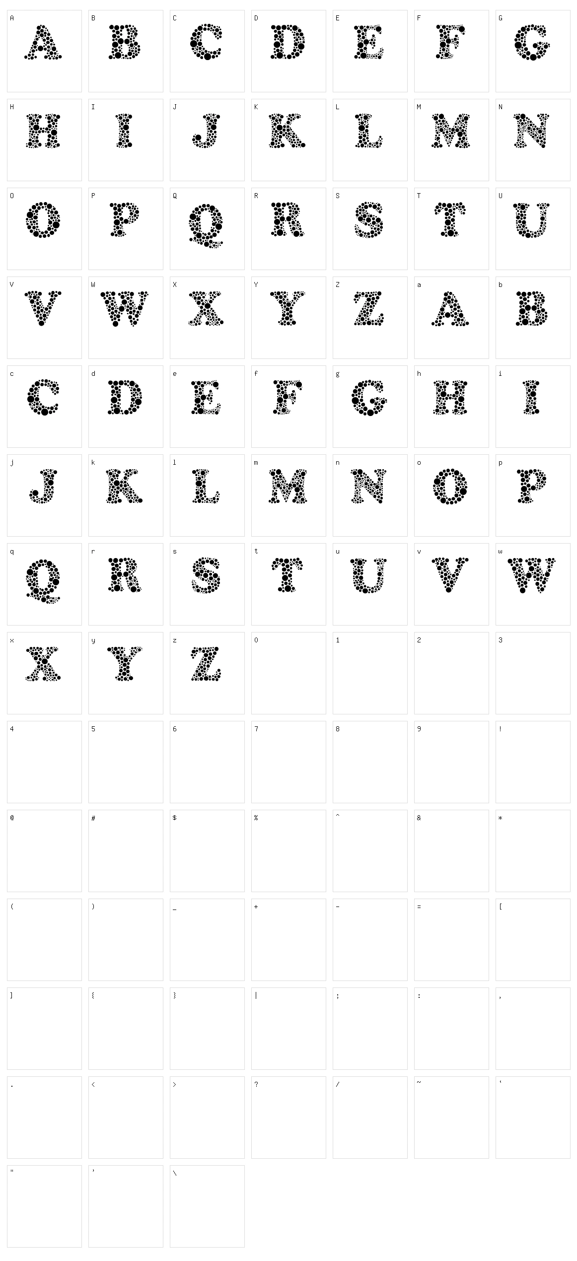 Amydor Character Set