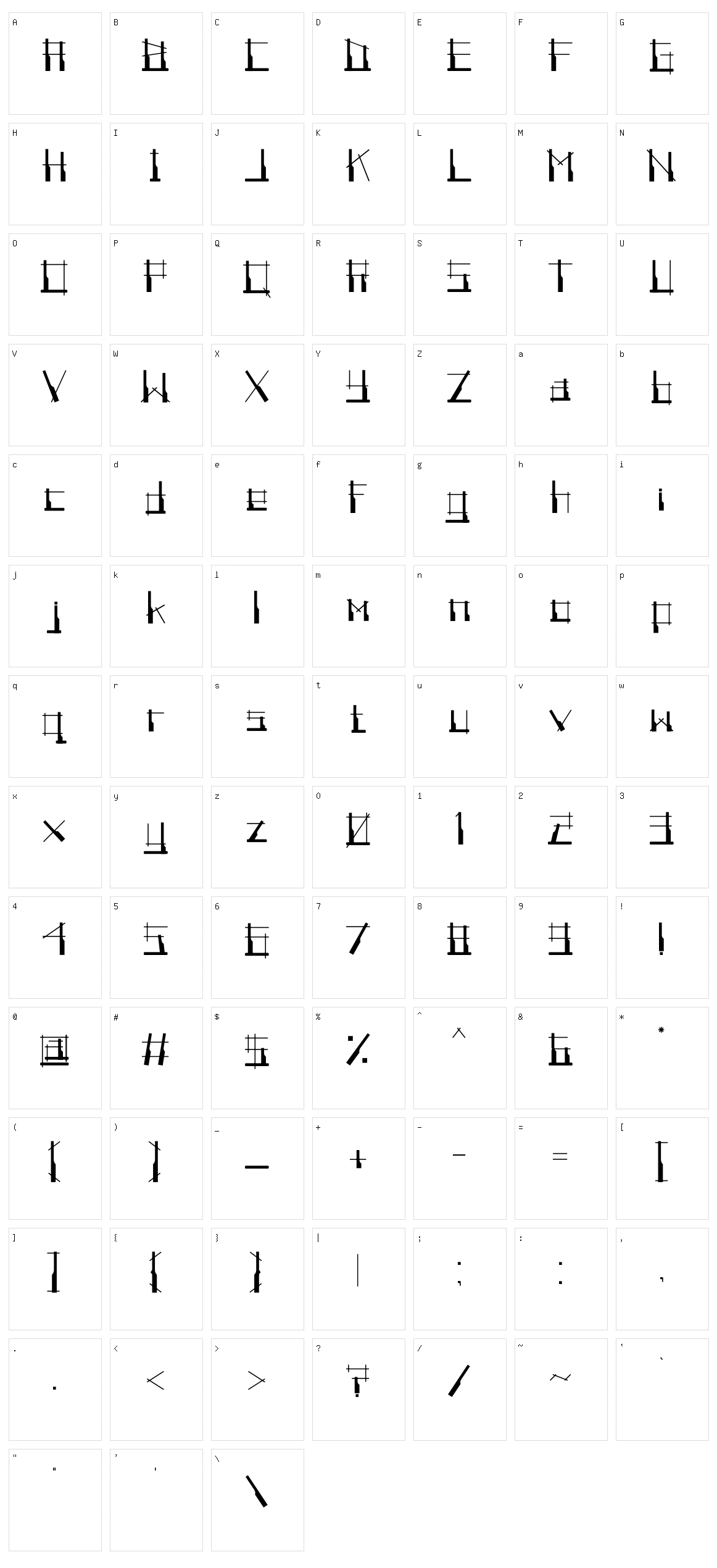 Angklung Awi Character Set