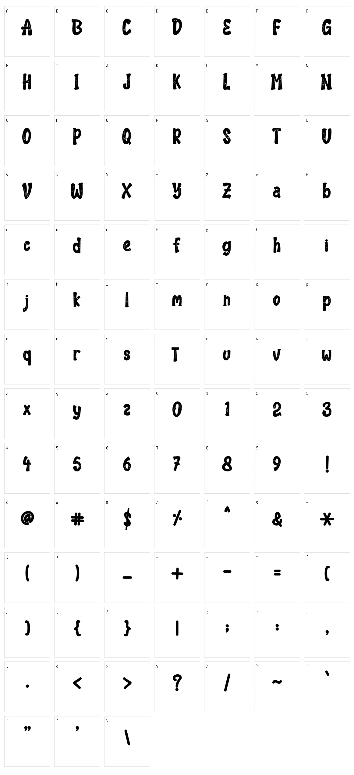 Angolla Character Set